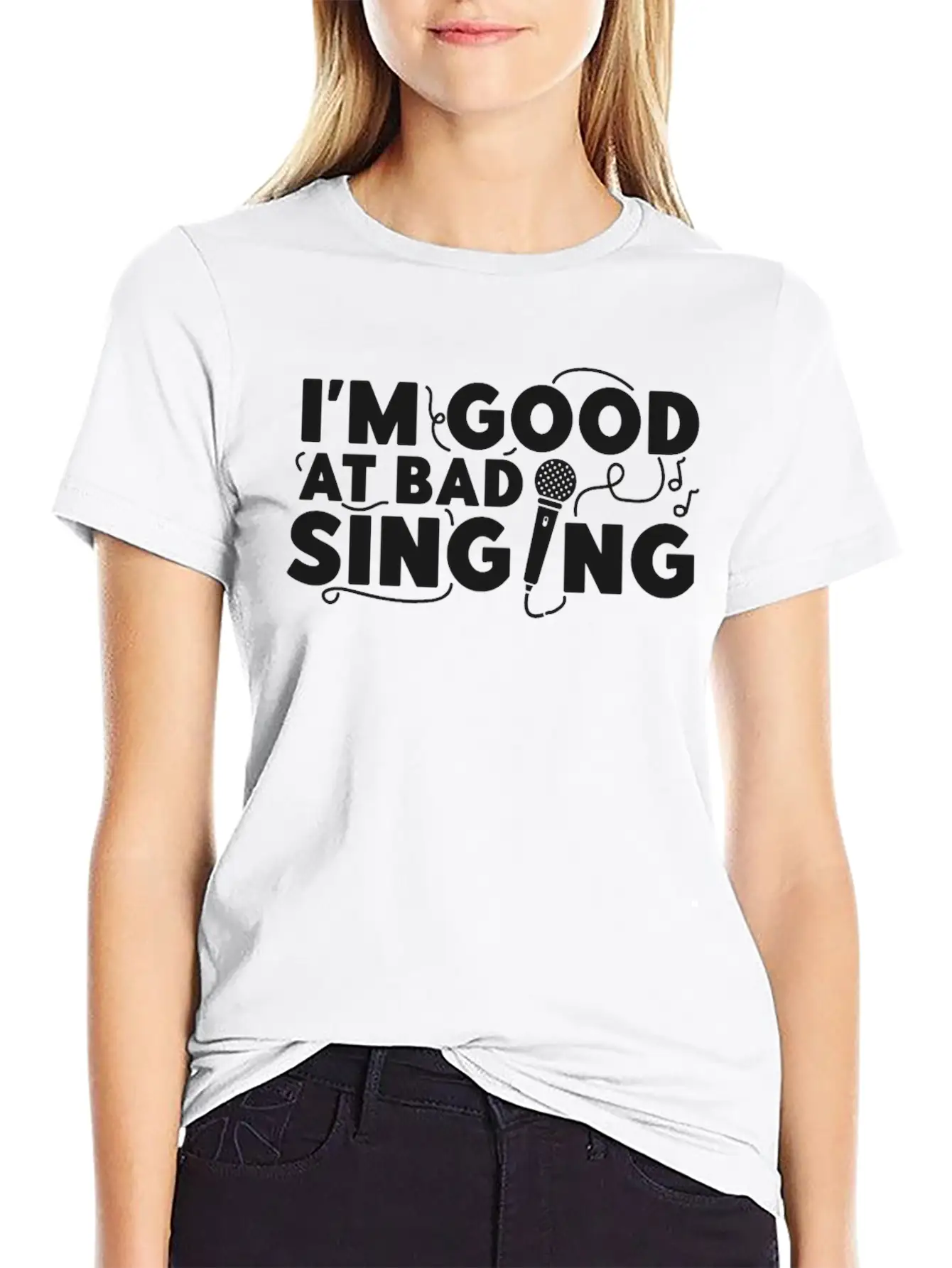 Karaoke Singer I'm Good At Bad Essential Cotton Tee For Daily Outfits – Unisex Style