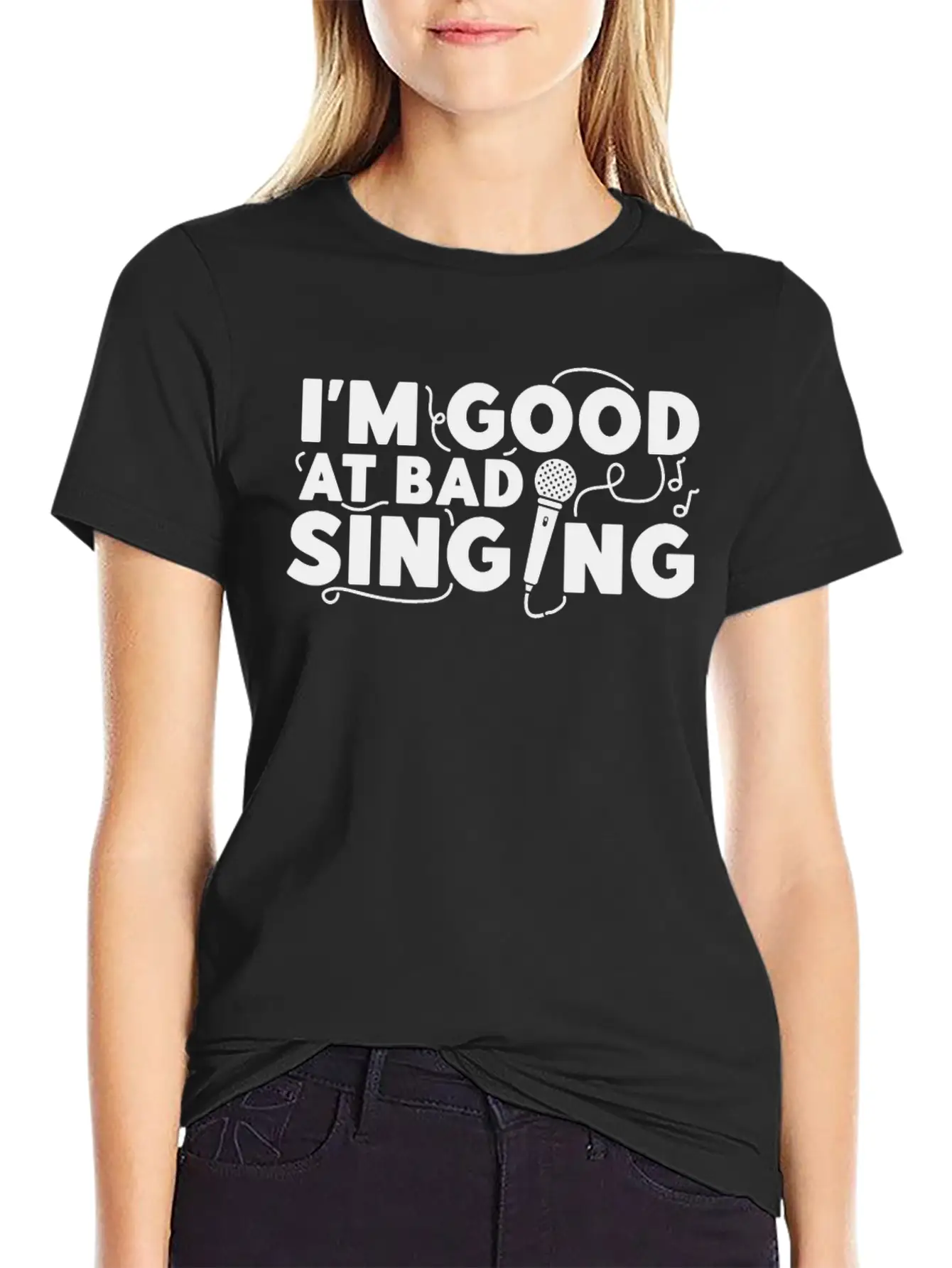 Karaoke Singer I'm Good At Bad Essential Cotton Tee For Daily Outfits – Unisex Style