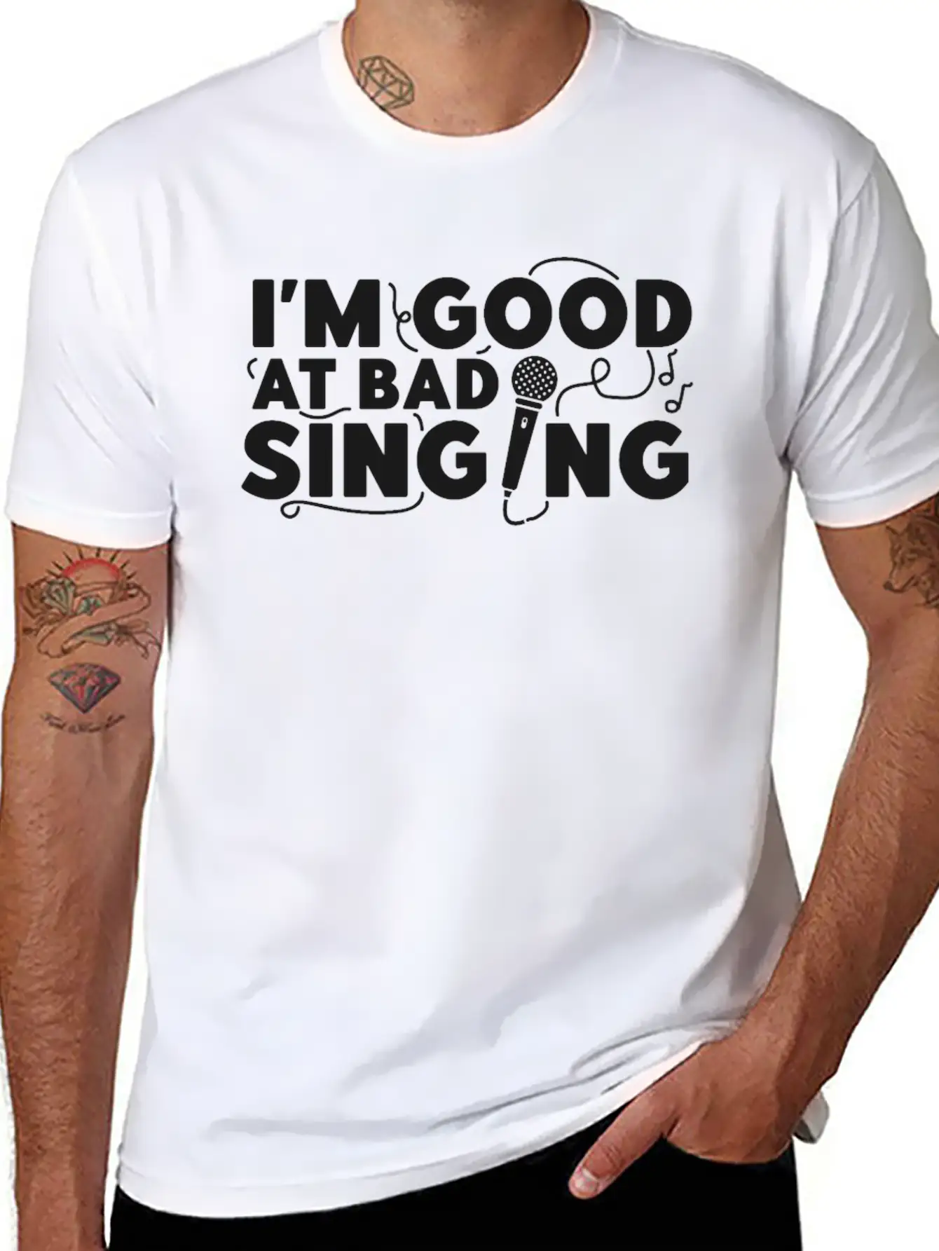 Karaoke Singer I'm Good At Bad Essential Cotton Tee For Daily Outfits – Unisex Style