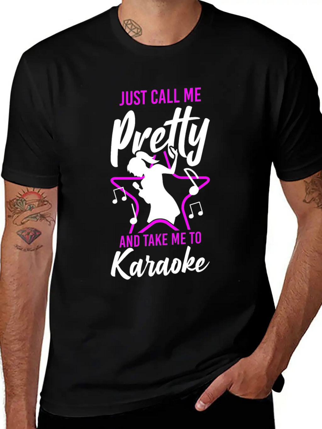 Karaoke Singer Just Call Me Pretty Unisex Short Sleeve Soft Cotton T-Shirt – Casual Everyday Wear