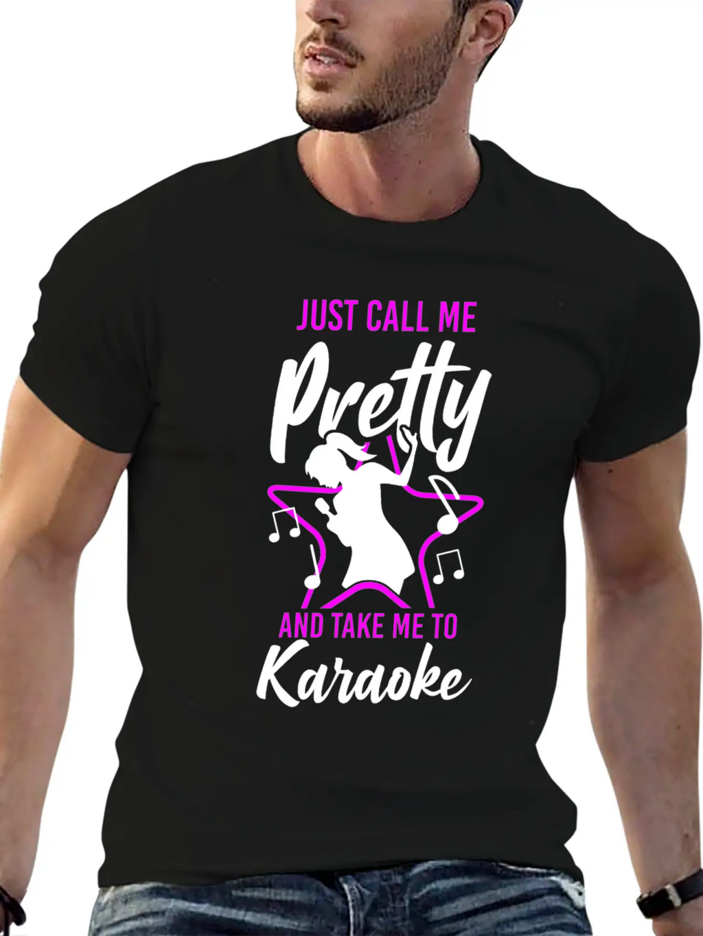 Karaoke Singer Just Call Me Pretty Unisex Short Sleeve Soft Cotton T-Shirt – Casual Everyday Wear
