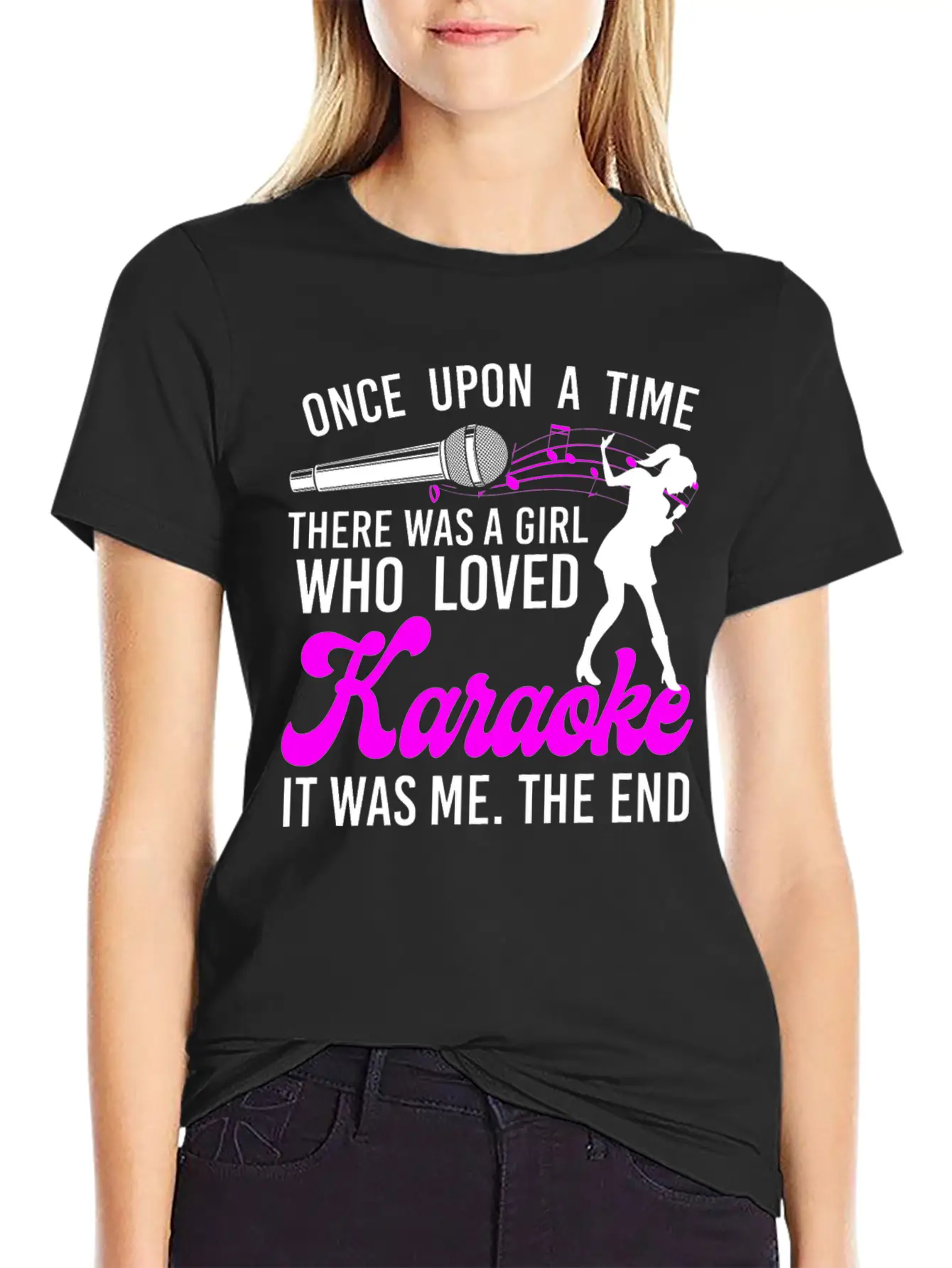 Karaoke Singer Once Upon A Time Breathable Graphic T-Shirt – Perfect For Casual Days