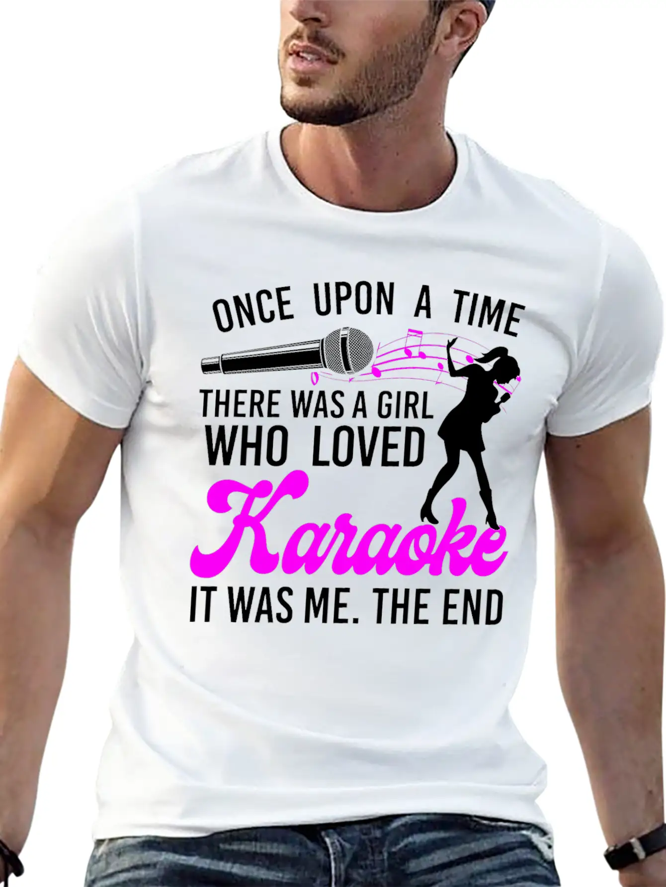 Karaoke Singer Once Upon A Time Breathable Graphic T-Shirt – Perfect For Casual Days