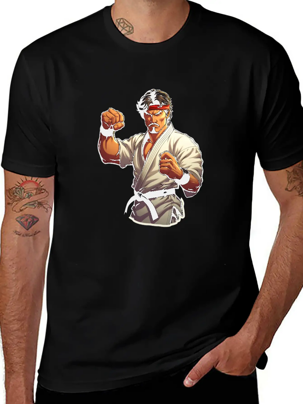 Karate Fighter Classic Fit Graphic Tee For Daily Comfort – Unisex Cotton Shirt