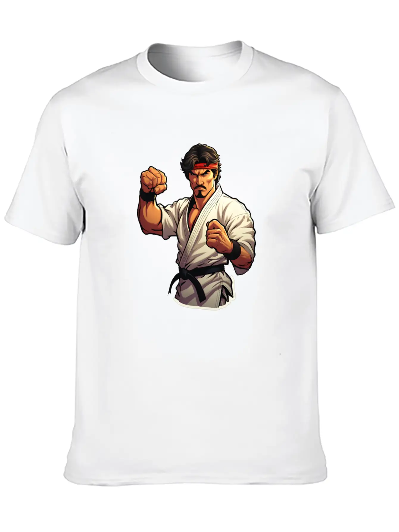 Karate Fighter Classic Fit Graphic Tee For Daily Comfort – Unisex Cotton Shirt