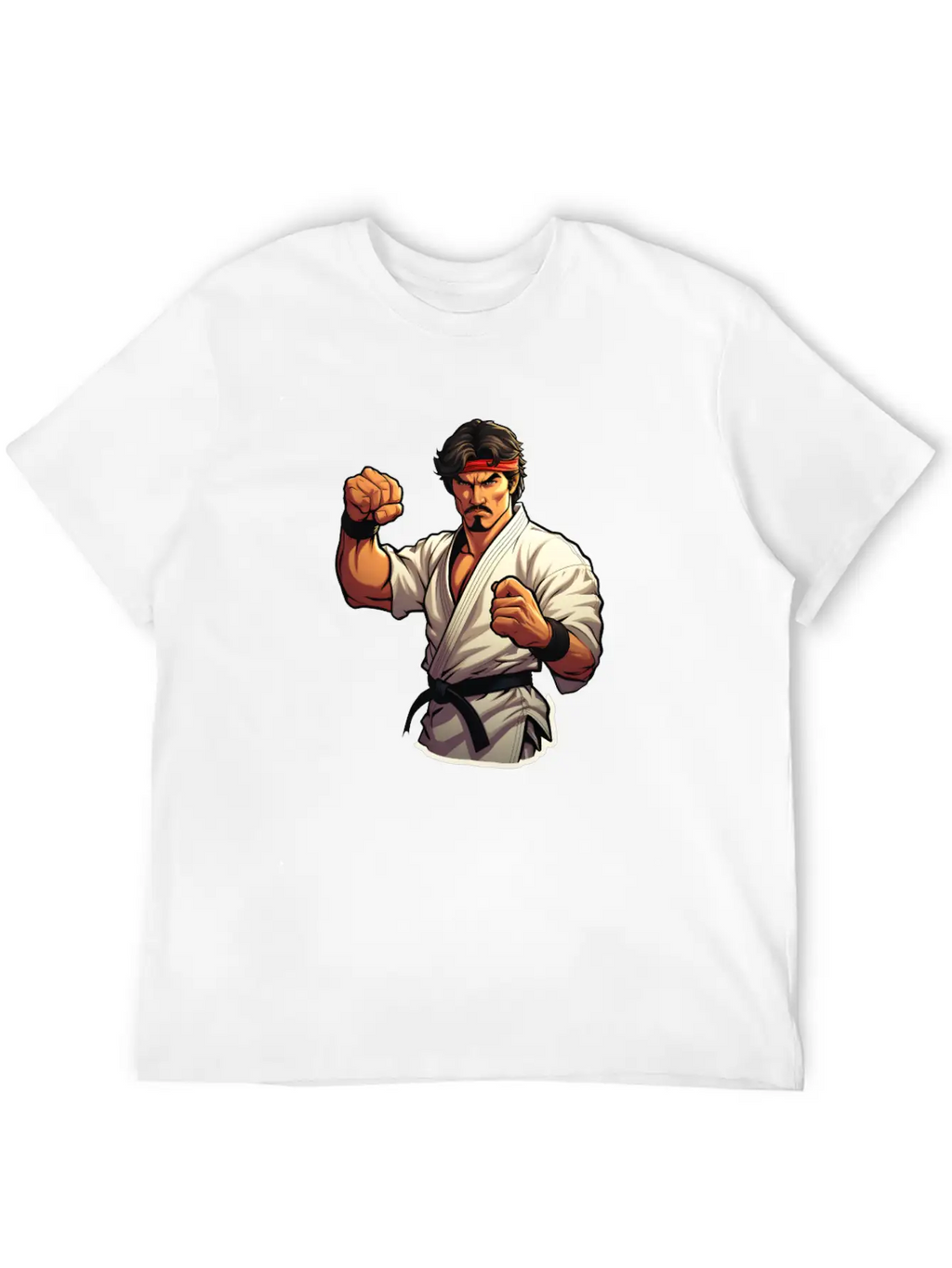 Karate Fighter Classic Fit Graphic Tee For Daily Comfort – Unisex Cotton Shirt