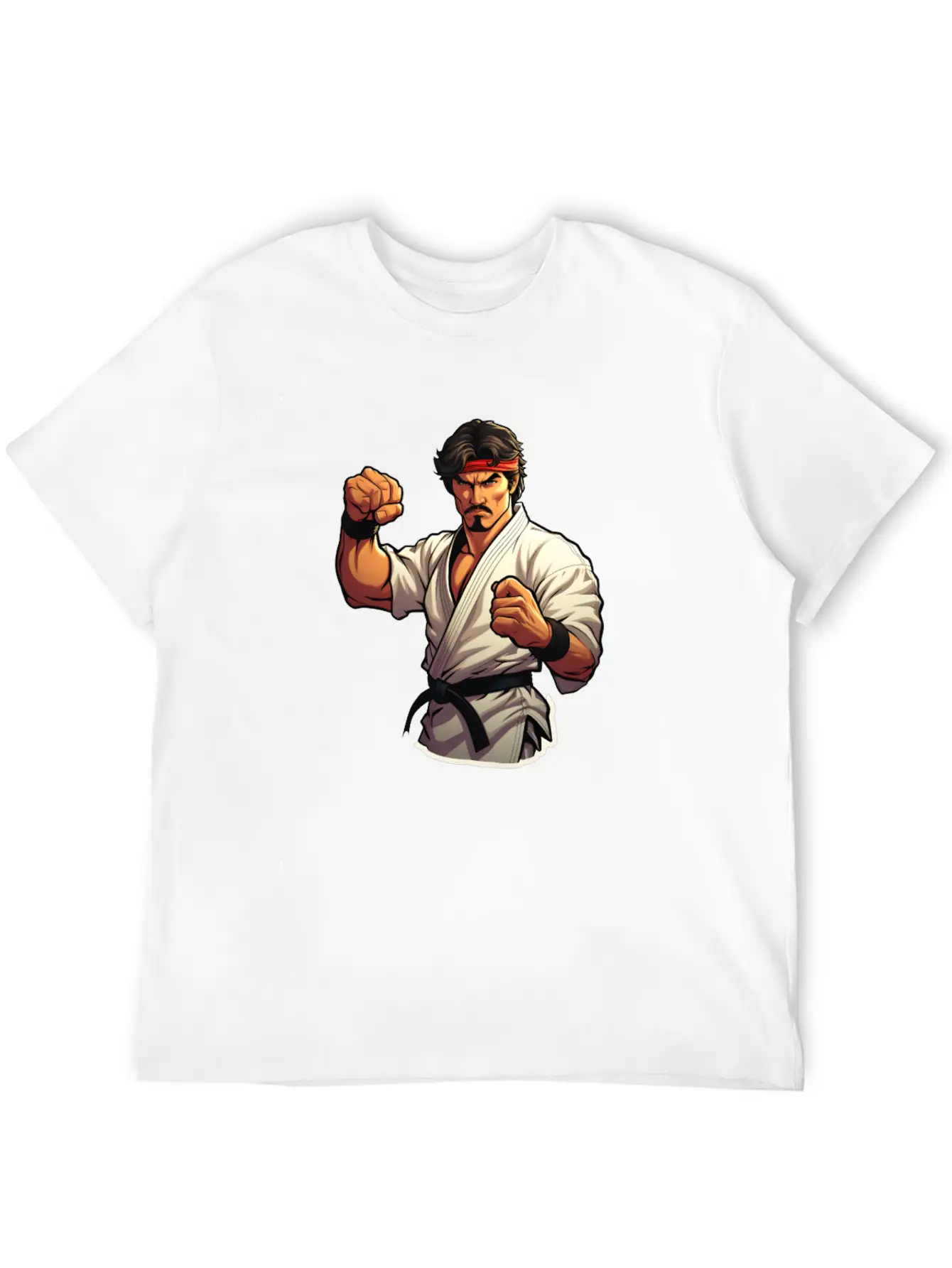 Karate Fighter Classic Fit Graphic Tee For Daily Comfort – Unisex Cotton Shirt