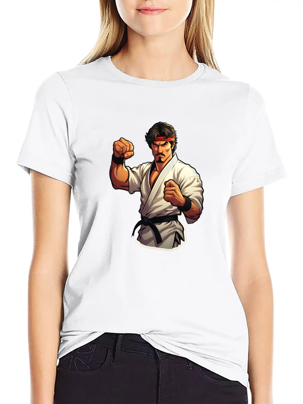 Karate Fighter Classic Fit Graphic Tee For Daily Comfort – Unisex Cotton Shirt
