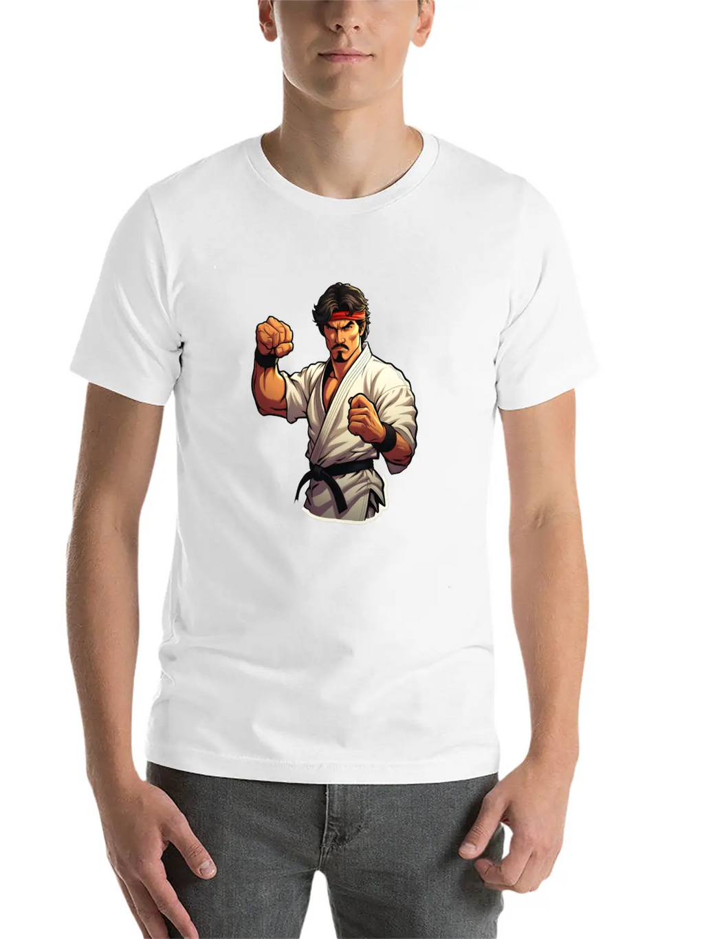 Karate Fighter Classic Fit Graphic Tee For Daily Comfort – Unisex Cotton Shirt