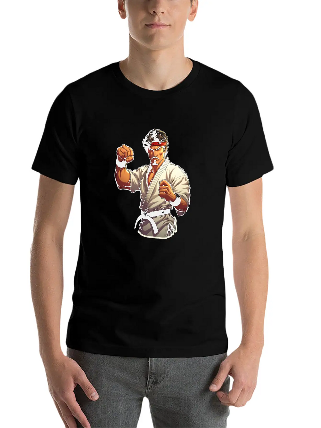 Karate Fighter Classic Fit Graphic Tee For Daily Comfort – Unisex Cotton Shirt