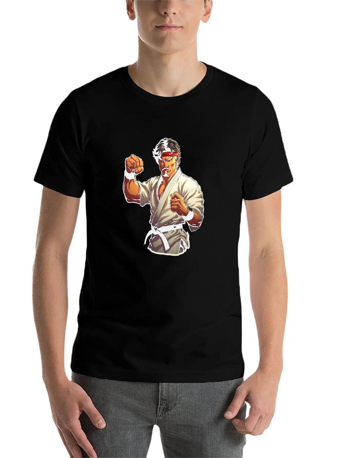 Karate Fighter Classic Fit Graphic Tee For Daily Comfort – Unisex Cotton Shirt