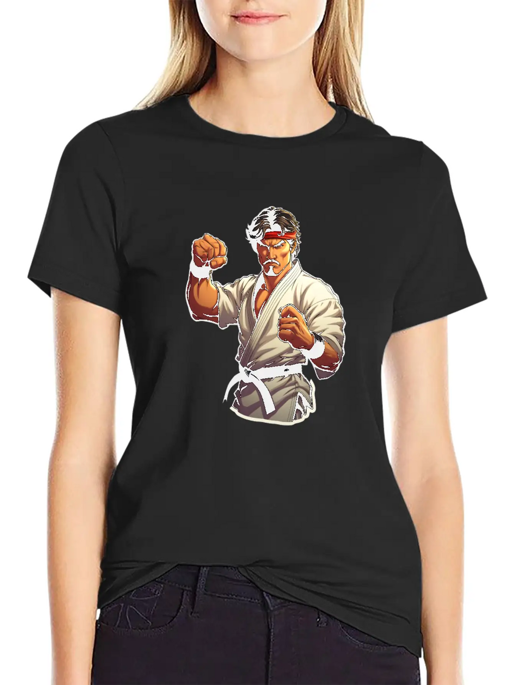 Karate Fighter Classic Fit Graphic Tee For Daily Comfort – Unisex Cotton Shirt