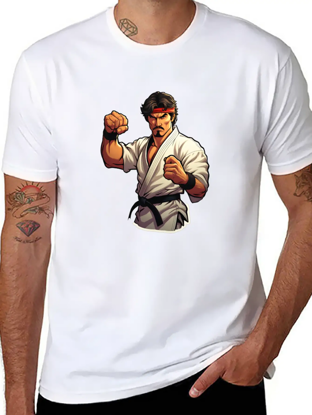 Karate Fighter Classic Fit Graphic Tee For Daily Comfort – Unisex Cotton Shirt