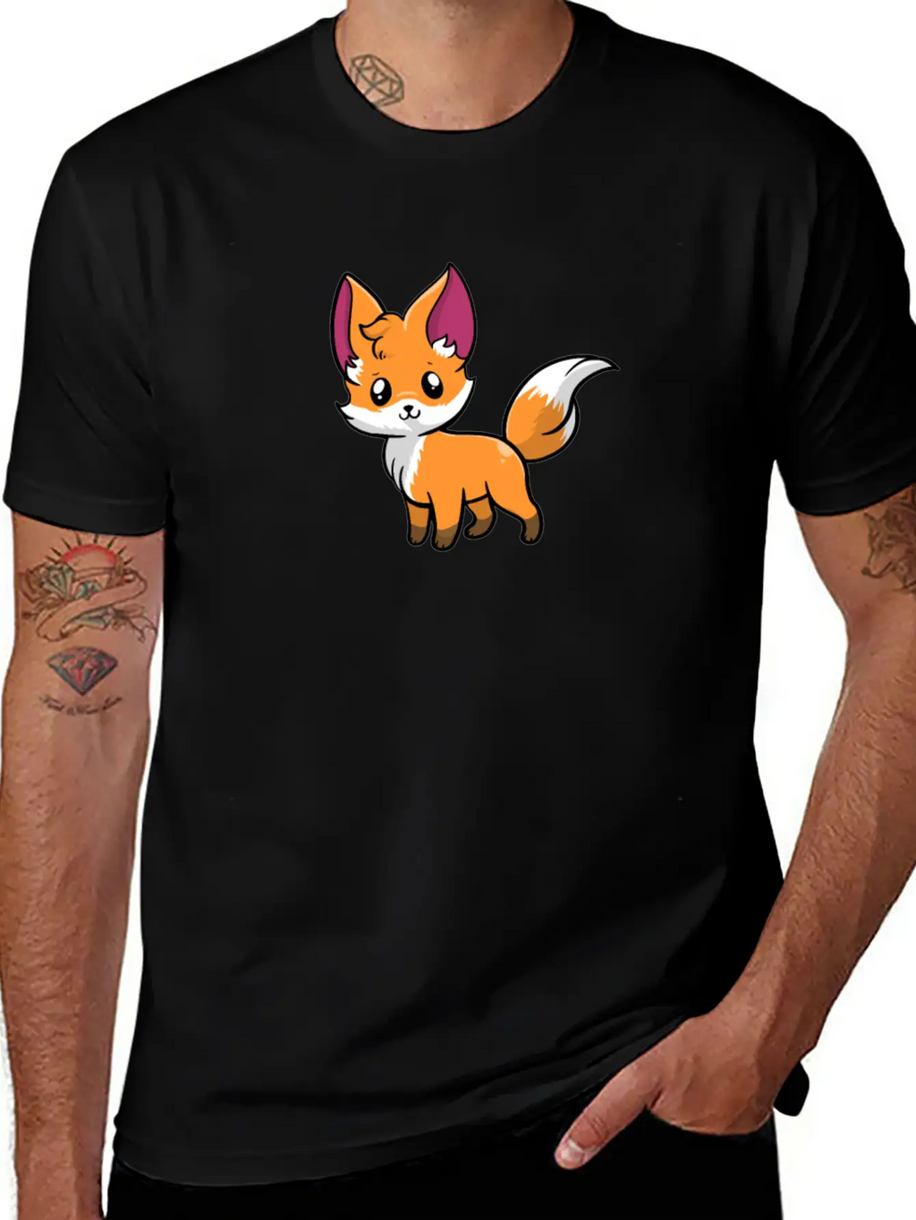 Kawaii Anime Red Fox Foxes Essential Cotton Tee For Daily Outfits – Unisex Style