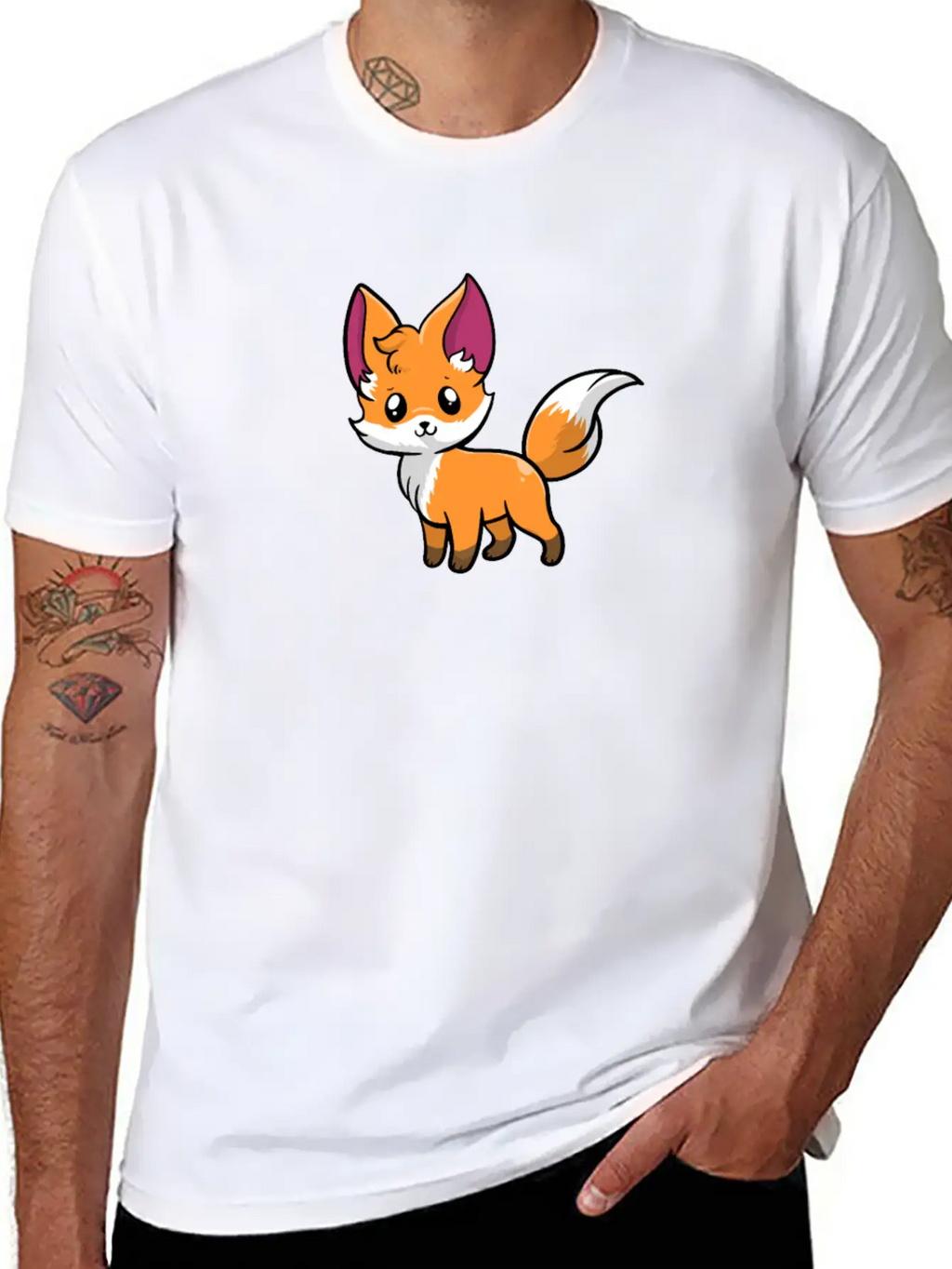 Kawaii Anime Red Fox Foxes Essential Cotton Tee For Daily Outfits – Unisex Style