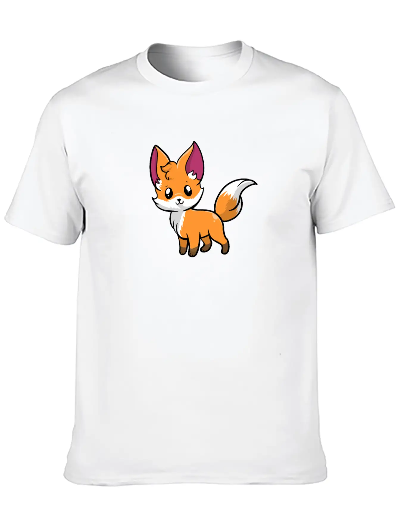 Kawaii Anime Red Fox Foxes Essential Cotton Tee For Daily Outfits – Unisex Style