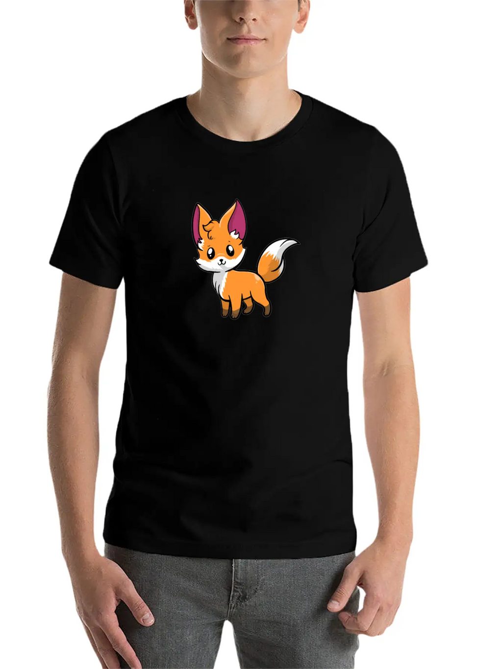 Kawaii Anime Red Fox Foxes Essential Cotton Tee For Daily Outfits – Unisex Style