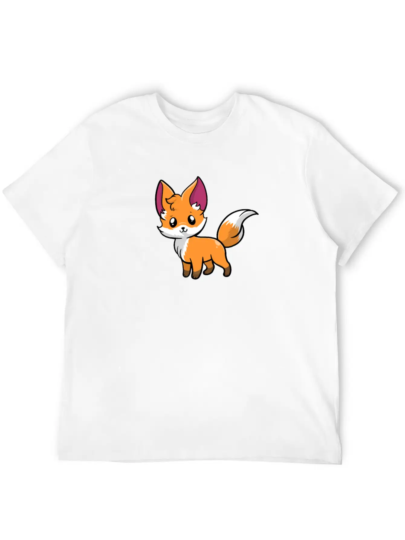 Kawaii Anime Red Fox Foxes Essential Cotton Tee For Daily Outfits – Unisex Style