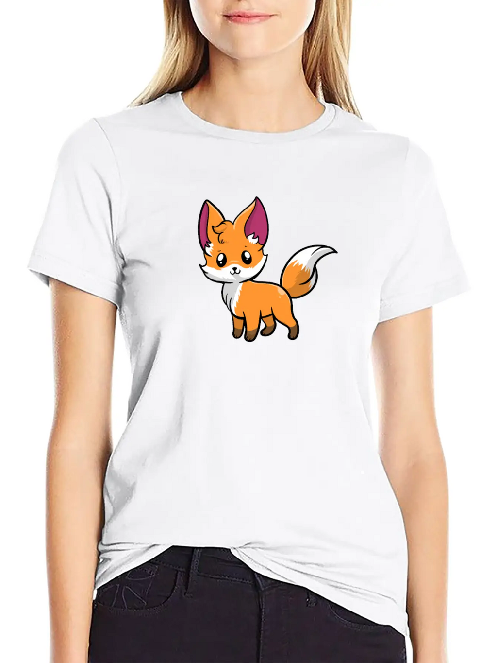 Kawaii Anime Red Fox Foxes Essential Cotton Tee For Daily Outfits – Unisex Style