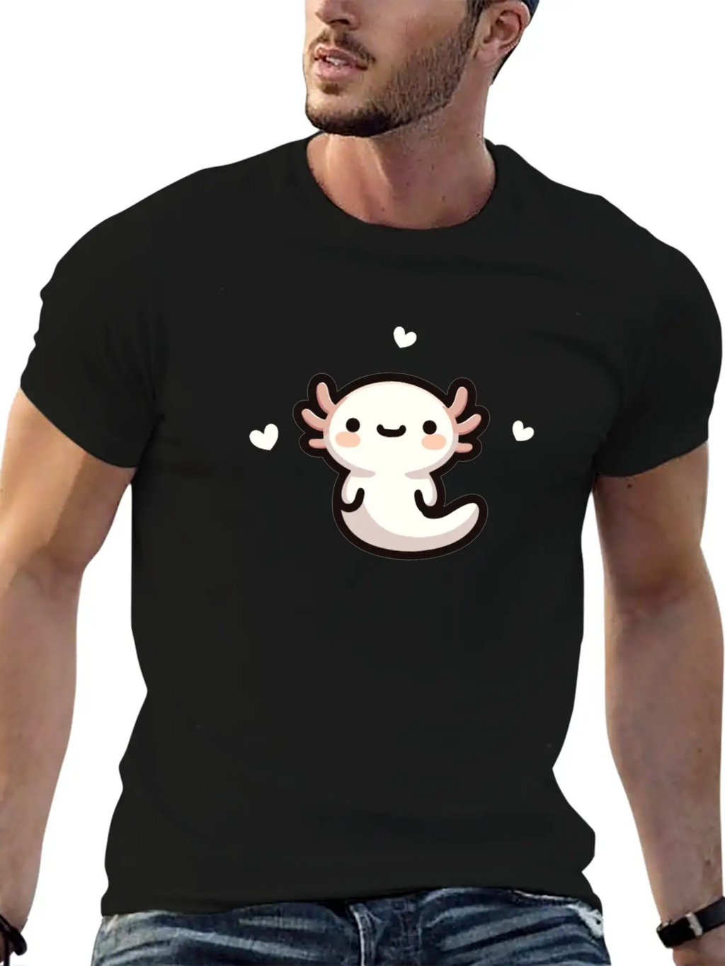 Kawaii Axolotl Cute Pattern Casual Graphic T-Shirt – Simple And Comfortable Daily Wear