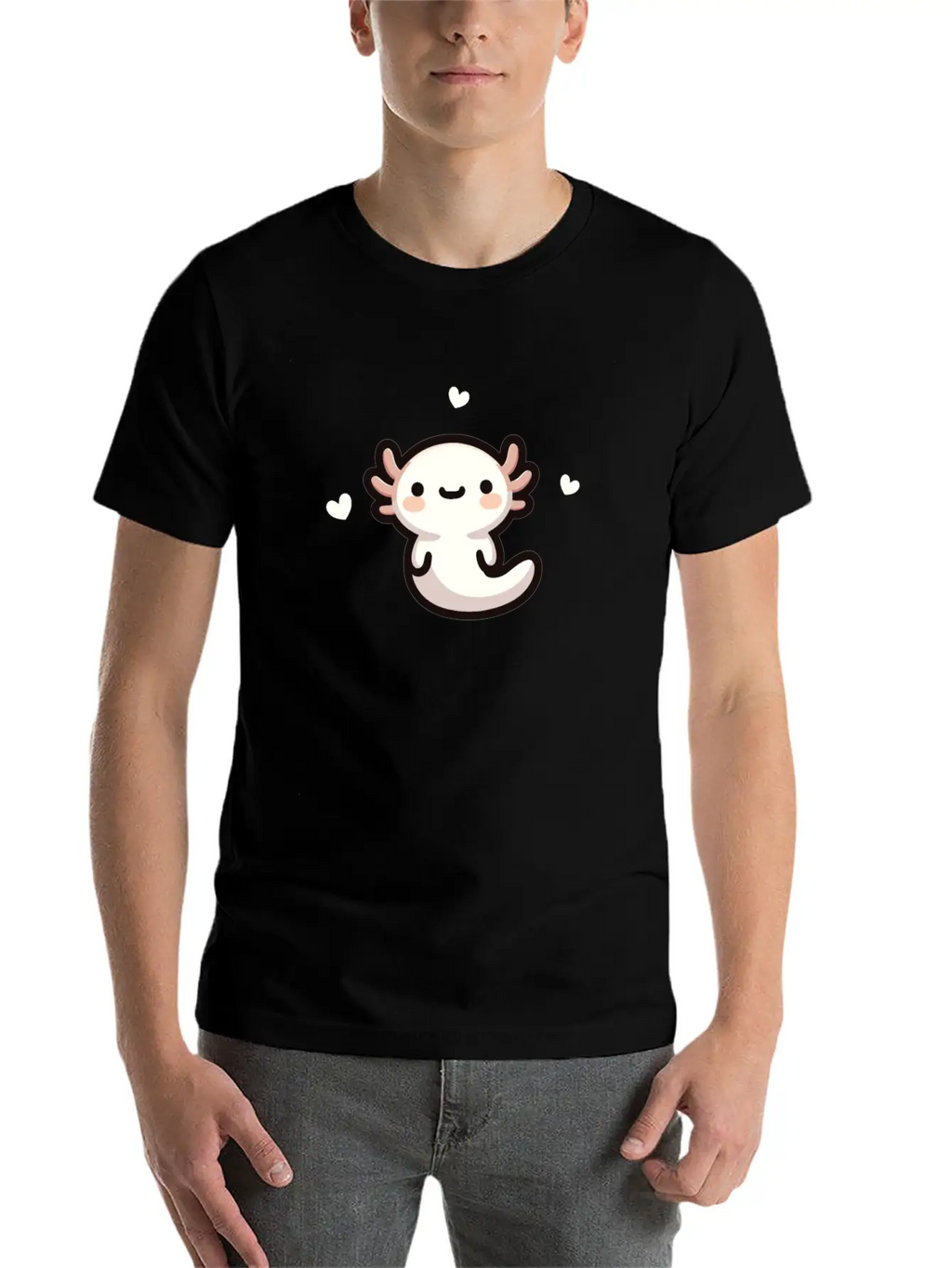 Kawaii Axolotl Cute Pattern Casual Graphic T-Shirt – Simple And Comfortable Daily Wear