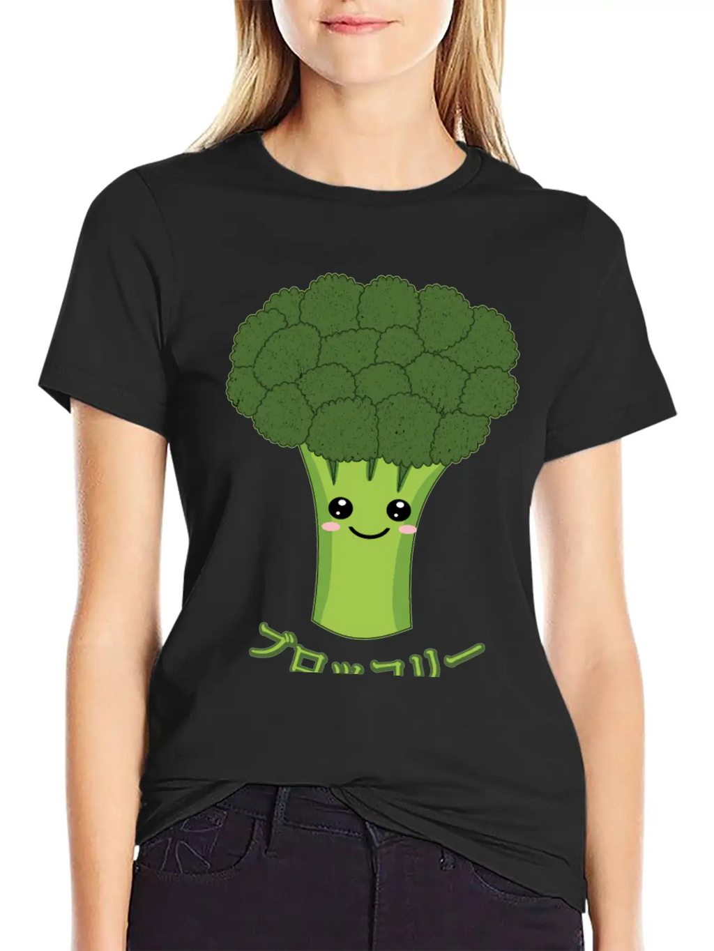 Kawaii Broccoli Japanese Text Gift For Vegetarian Unisex Casual T-Shirt – Clean Design For Daily Comfort