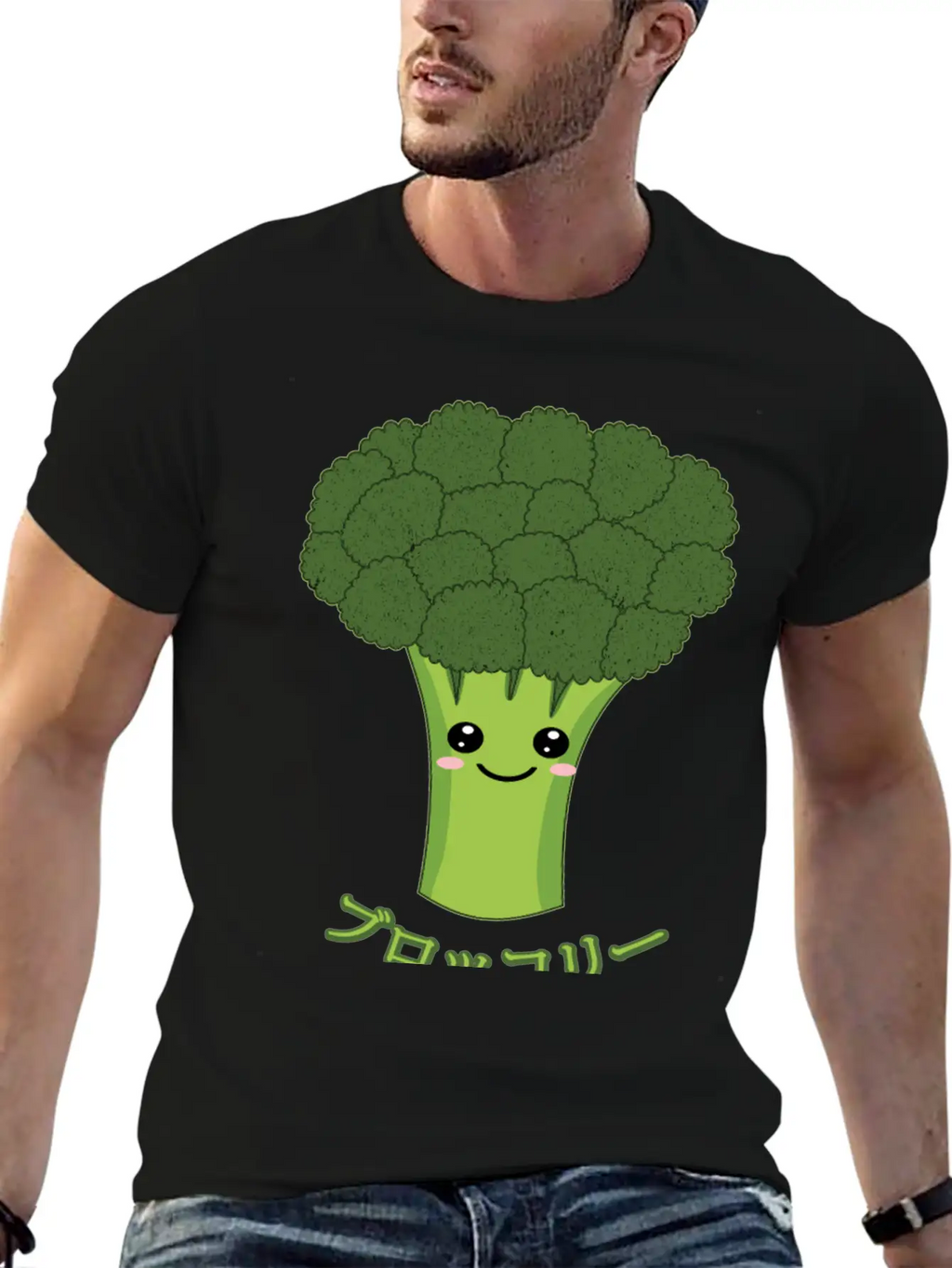 Kawaii Broccoli Japanese Text Gift For Vegetarian Unisex Casual T-Shirt – Clean Design For Daily Comfort