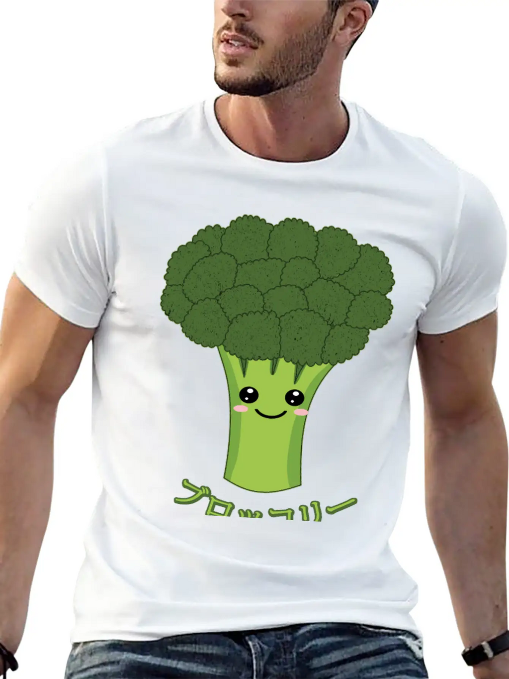 Kawaii Broccoli Japanese Text Gift For Vegetarian Unisex Casual T-Shirt – Clean Design For Daily Comfort