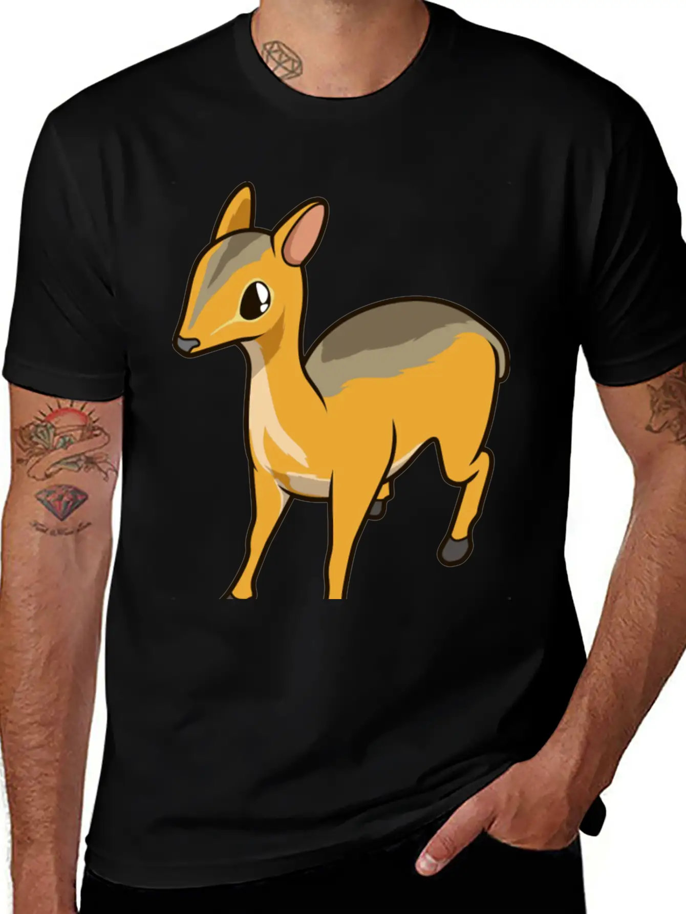 Kawaii Chevrotain Breathable Soft Cotton T-Shirt – Timeless Casual Look