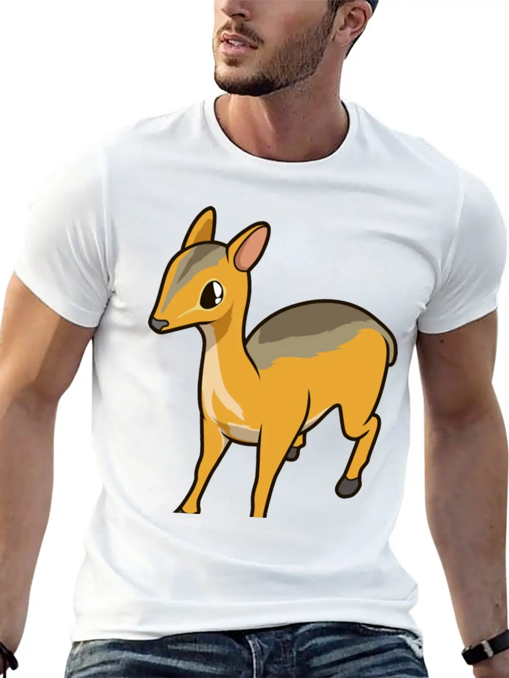 Kawaii Chevrotain Breathable Soft Cotton T-Shirt – Timeless Casual Look