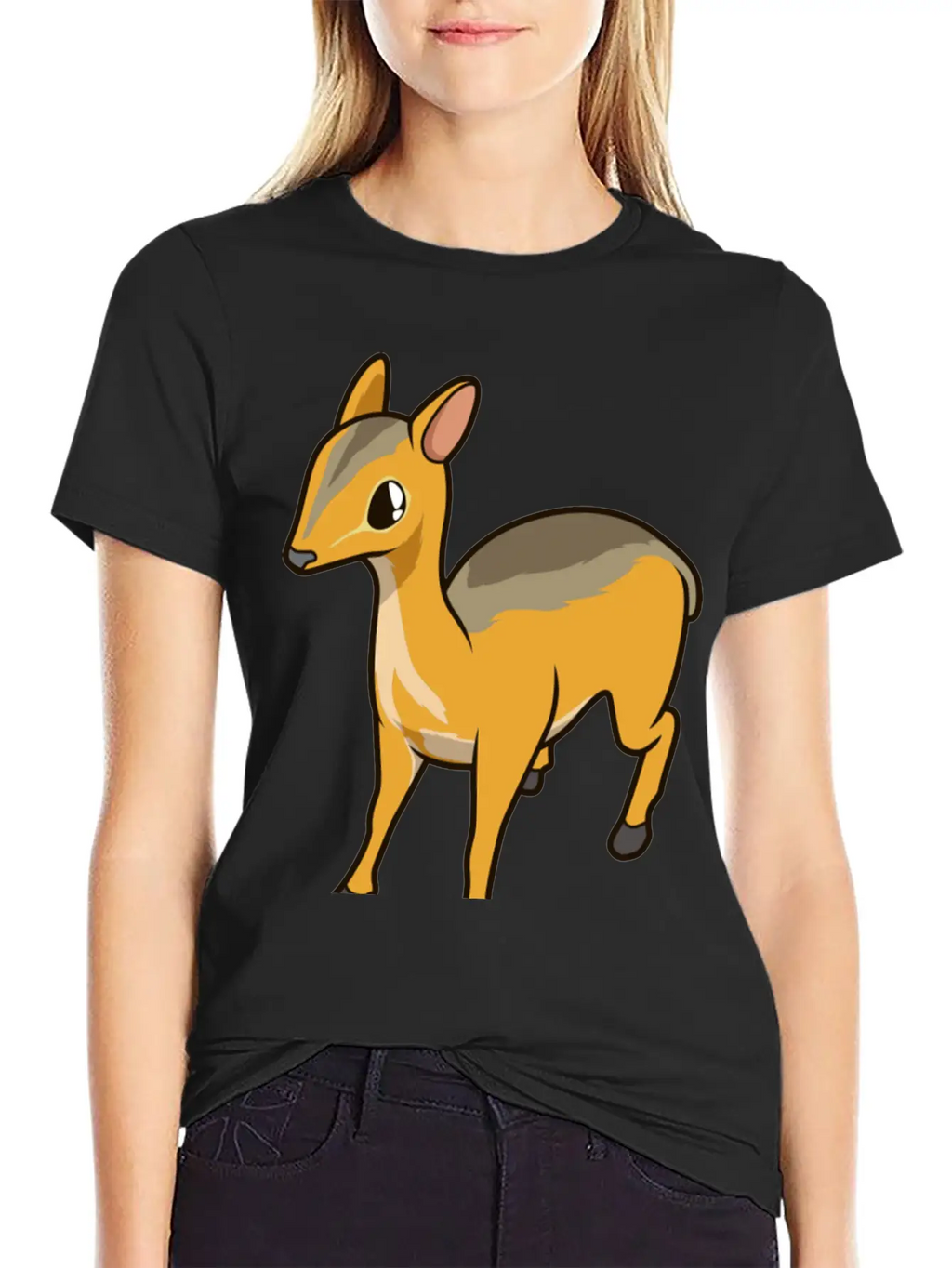 Kawaii Chevrotain Breathable Soft Cotton T-Shirt – Timeless Casual Look
