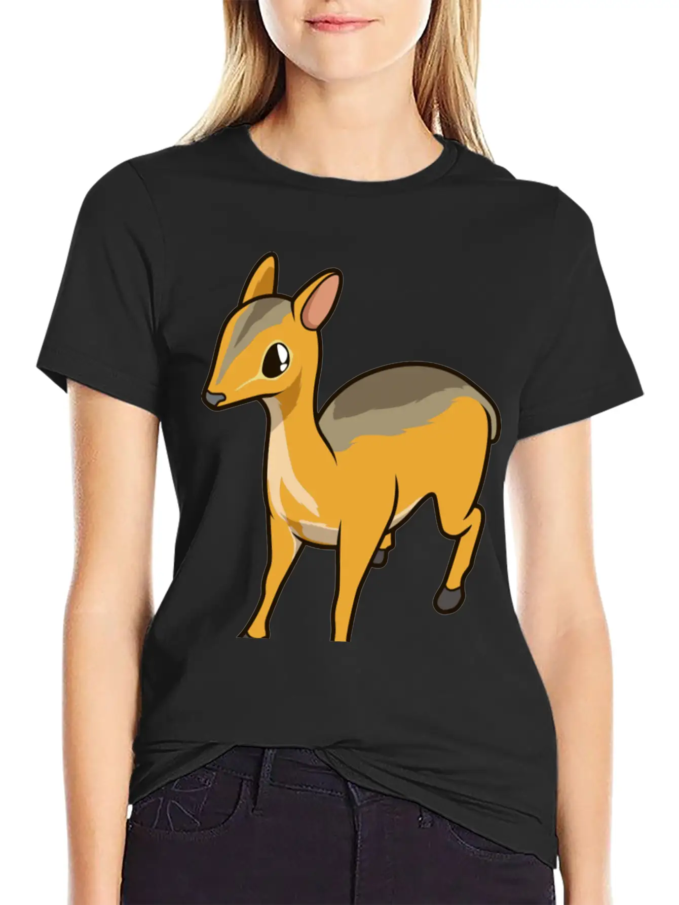 Kawaii Chevrotain Breathable Soft Cotton T-Shirt – Timeless Casual Look
