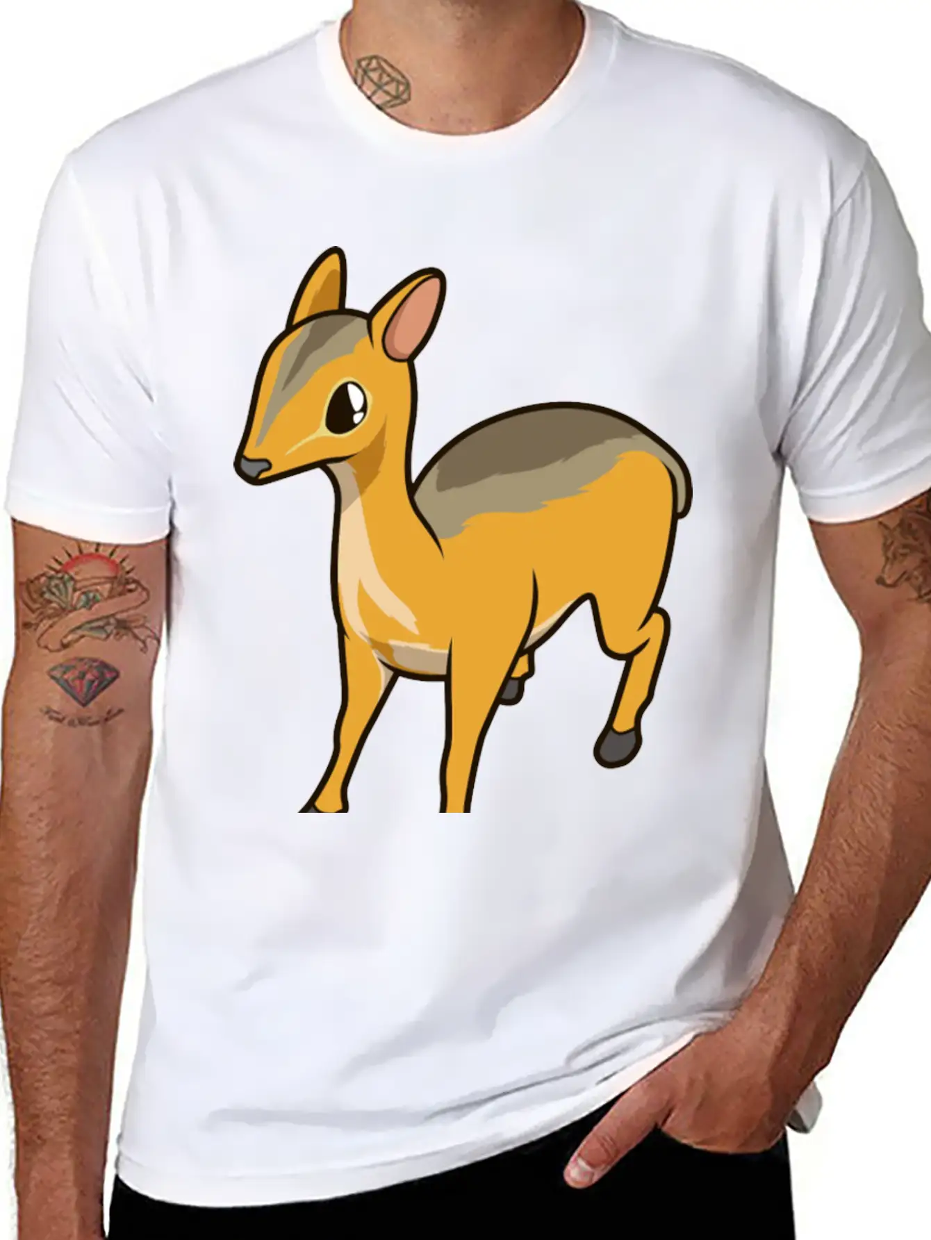 Kawaii Chevrotain Breathable Soft Cotton T-Shirt – Timeless Casual Look