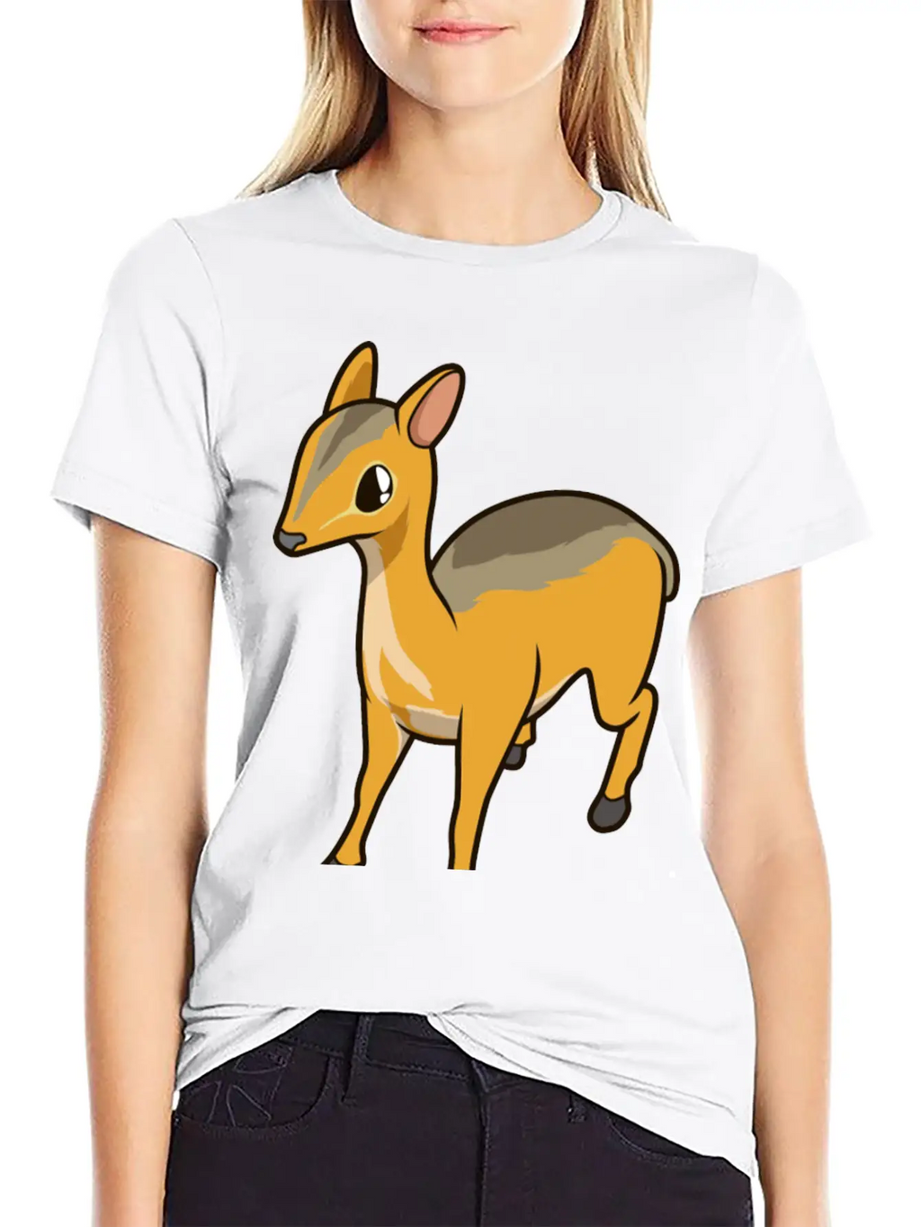 Kawaii Chevrotain Breathable Soft Cotton T-Shirt – Timeless Casual Look