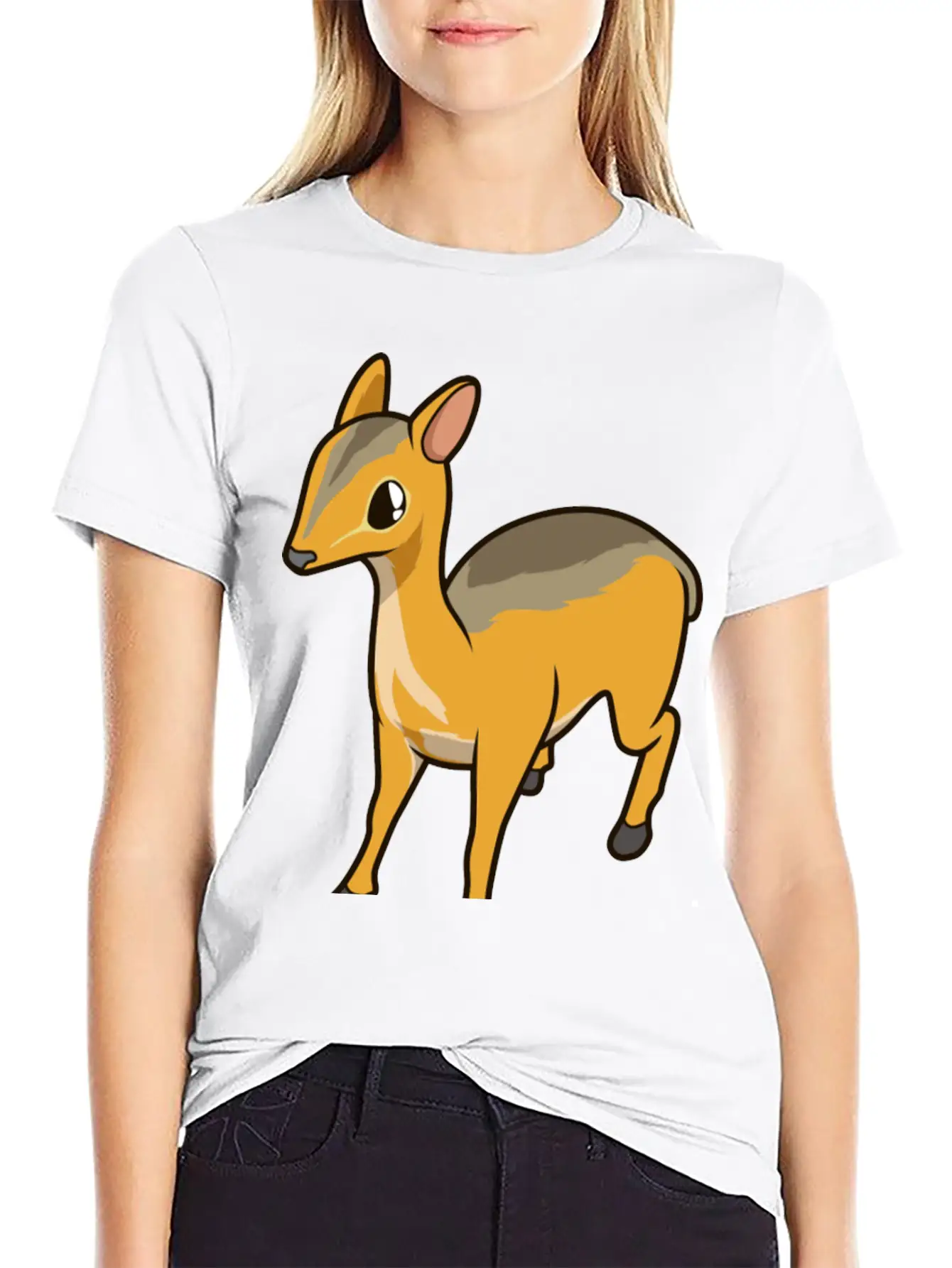 Kawaii Chevrotain Breathable Soft Cotton T-Shirt – Timeless Casual Look
