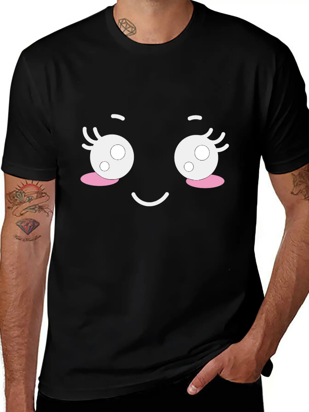 Kawaii Face Unisex Casual T-Shirt – Clean Design For Daily Comfort