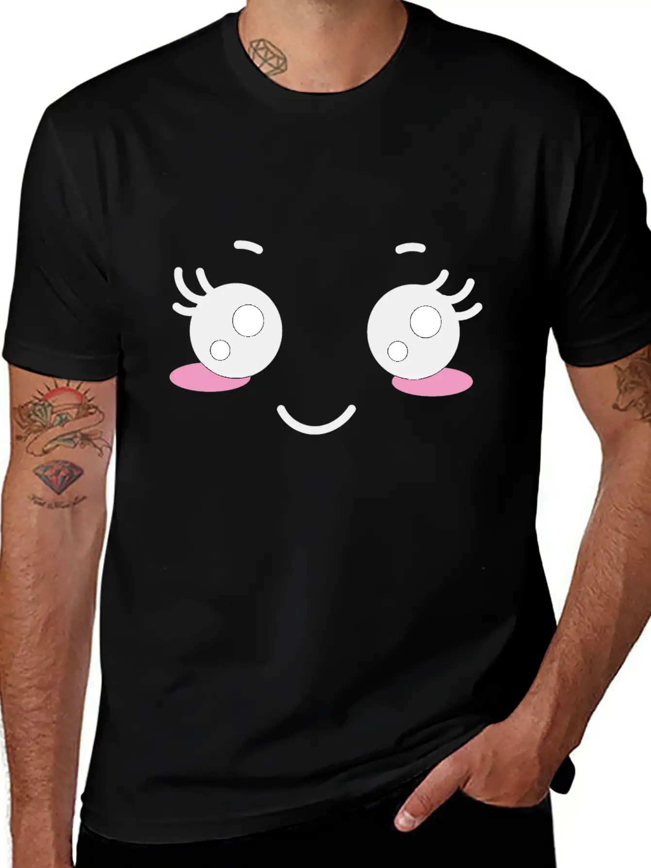 Kawaii Face Unisex Casual T-Shirt – Clean Design For Daily Comfort
