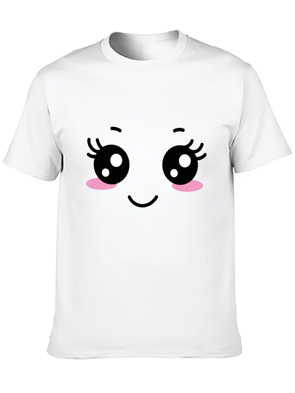 Kawaii Face Unisex Casual T-Shirt – Clean Design For Daily Comfort