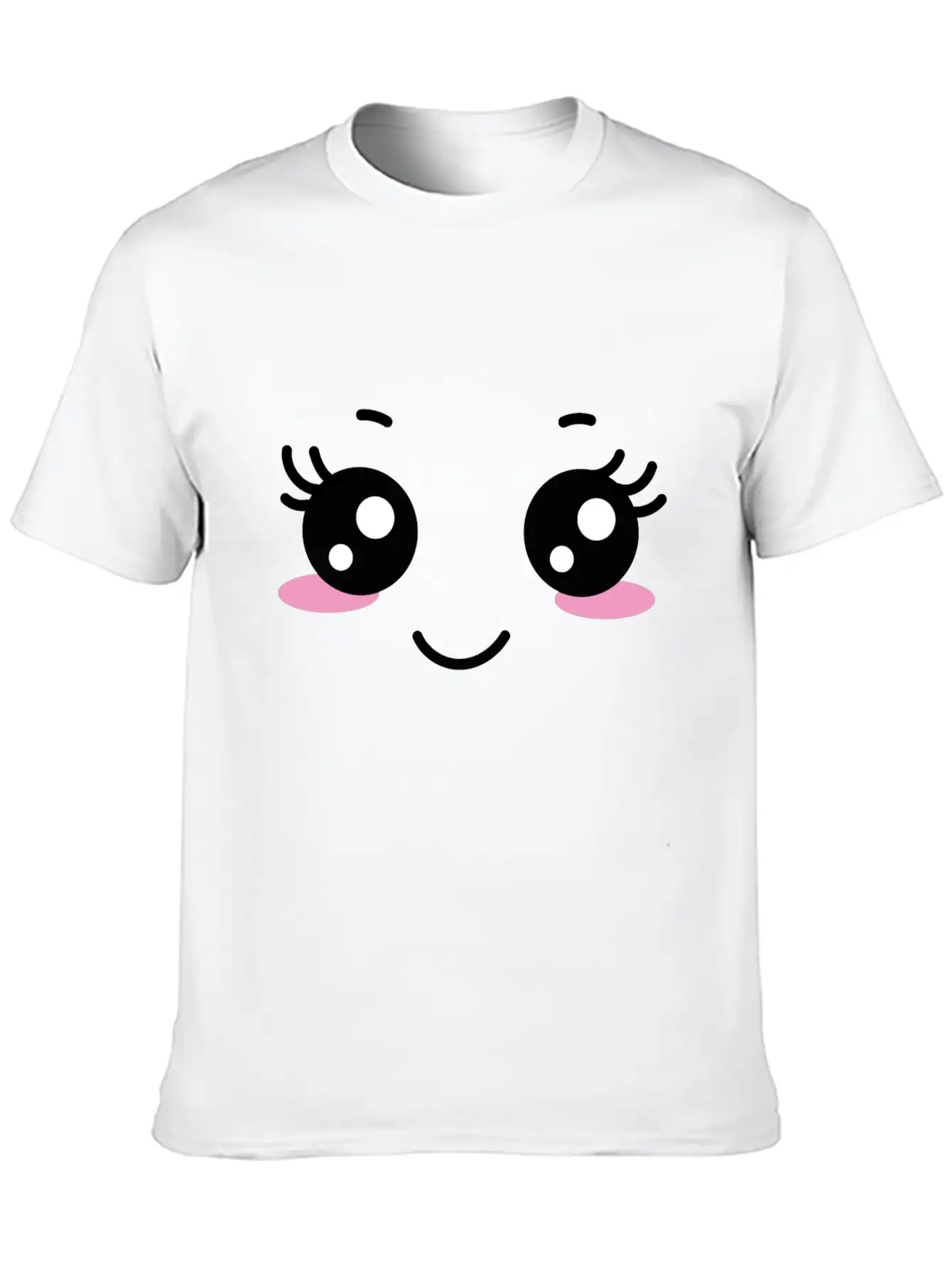 Kawaii Face Unisex Casual T-Shirt – Clean Design For Daily Comfort