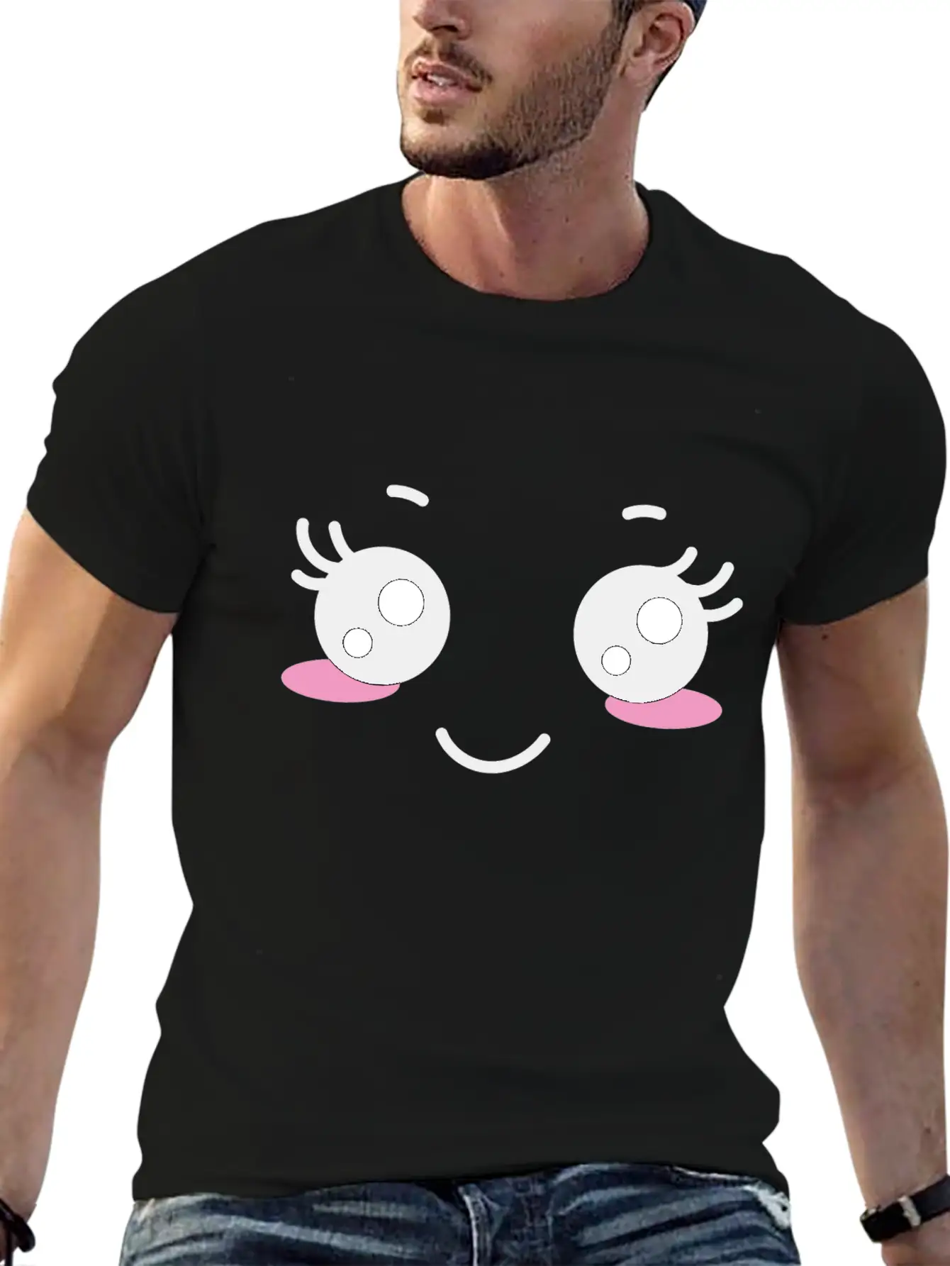 Kawaii Face Unisex Casual T-Shirt – Clean Design For Daily Comfort