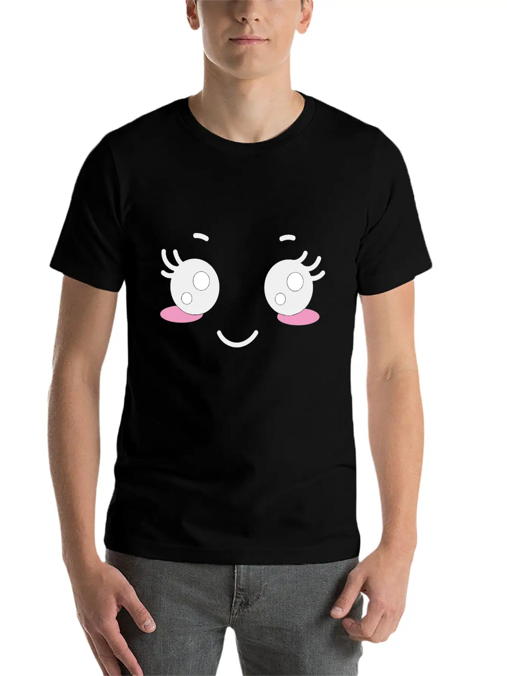 Kawaii Face Unisex Casual T-Shirt – Clean Design For Daily Comfort