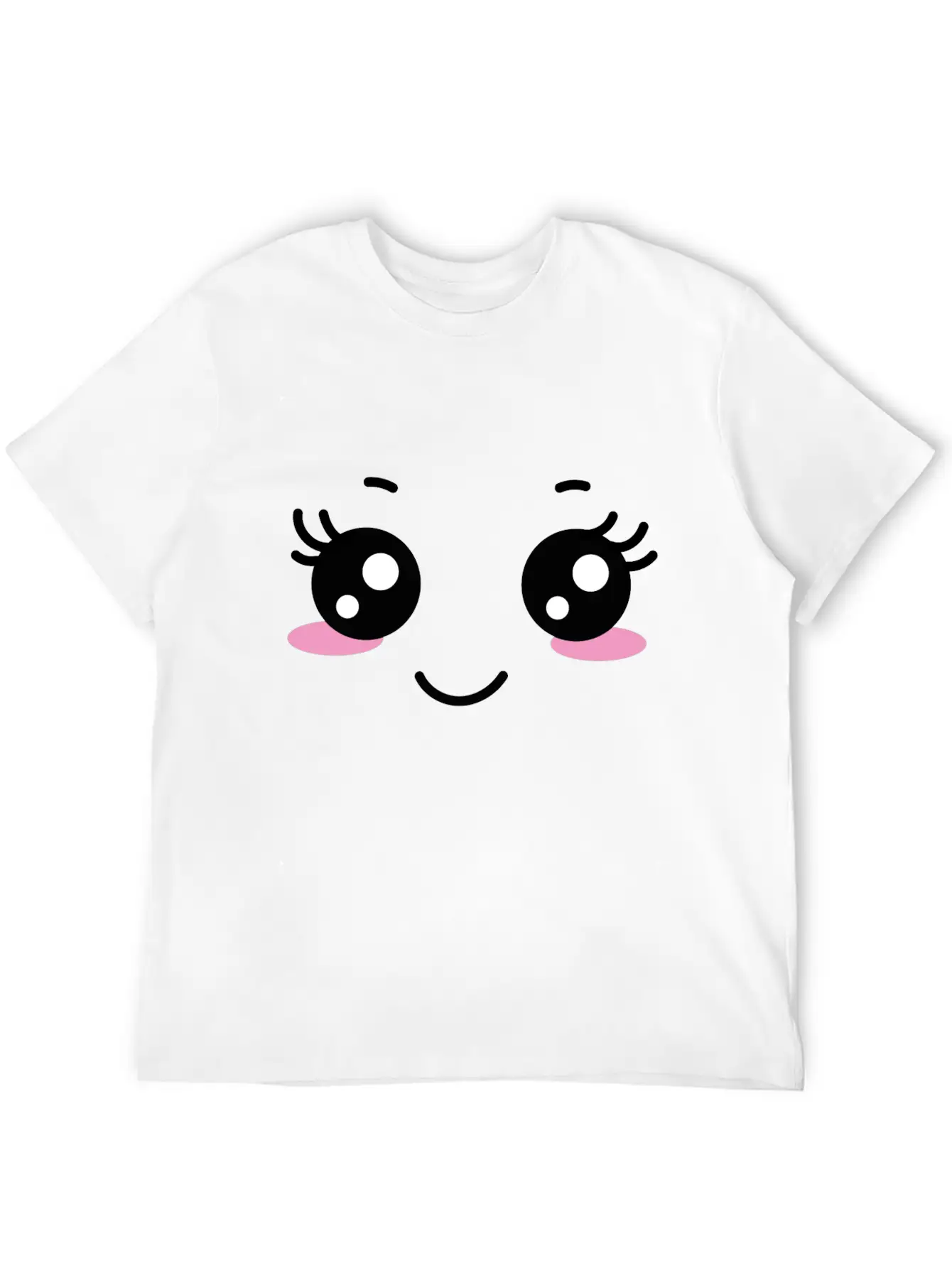 Kawaii Face Unisex Casual T-Shirt – Clean Design For Daily Comfort