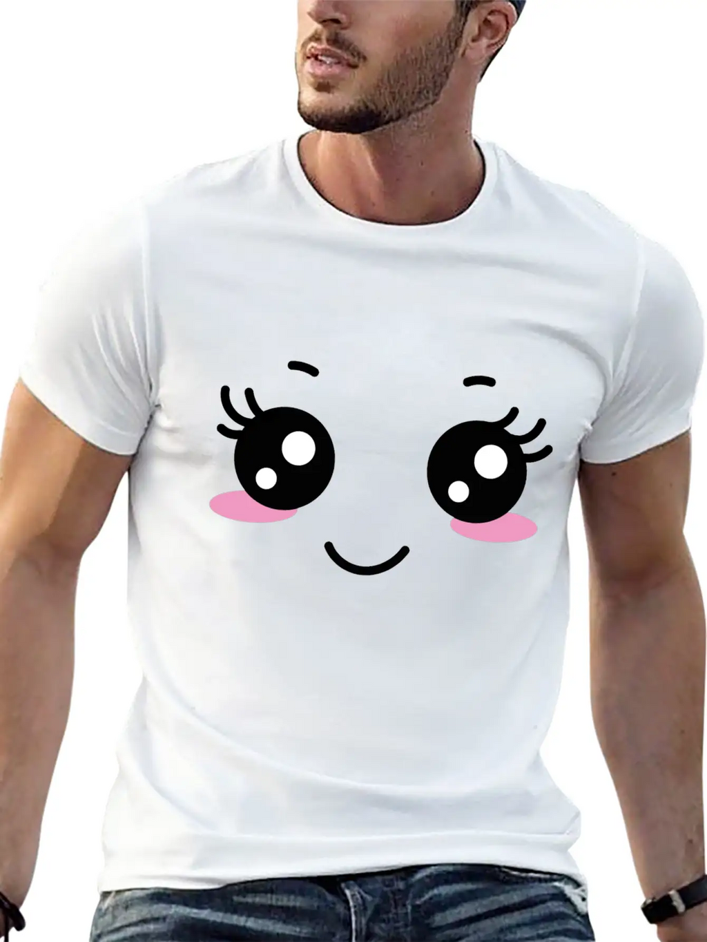 Kawaii Face Unisex Casual T-Shirt – Clean Design For Daily Comfort