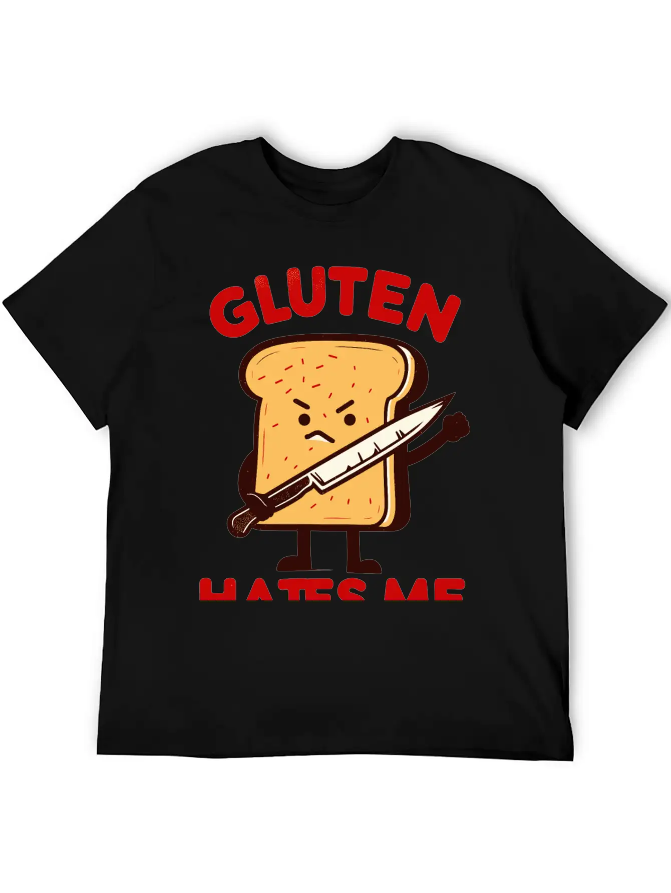 Kawaii Gluten Hates Me Unisex Short Sleeve Soft Cotton T-Shirt – Casual Everyday Wear