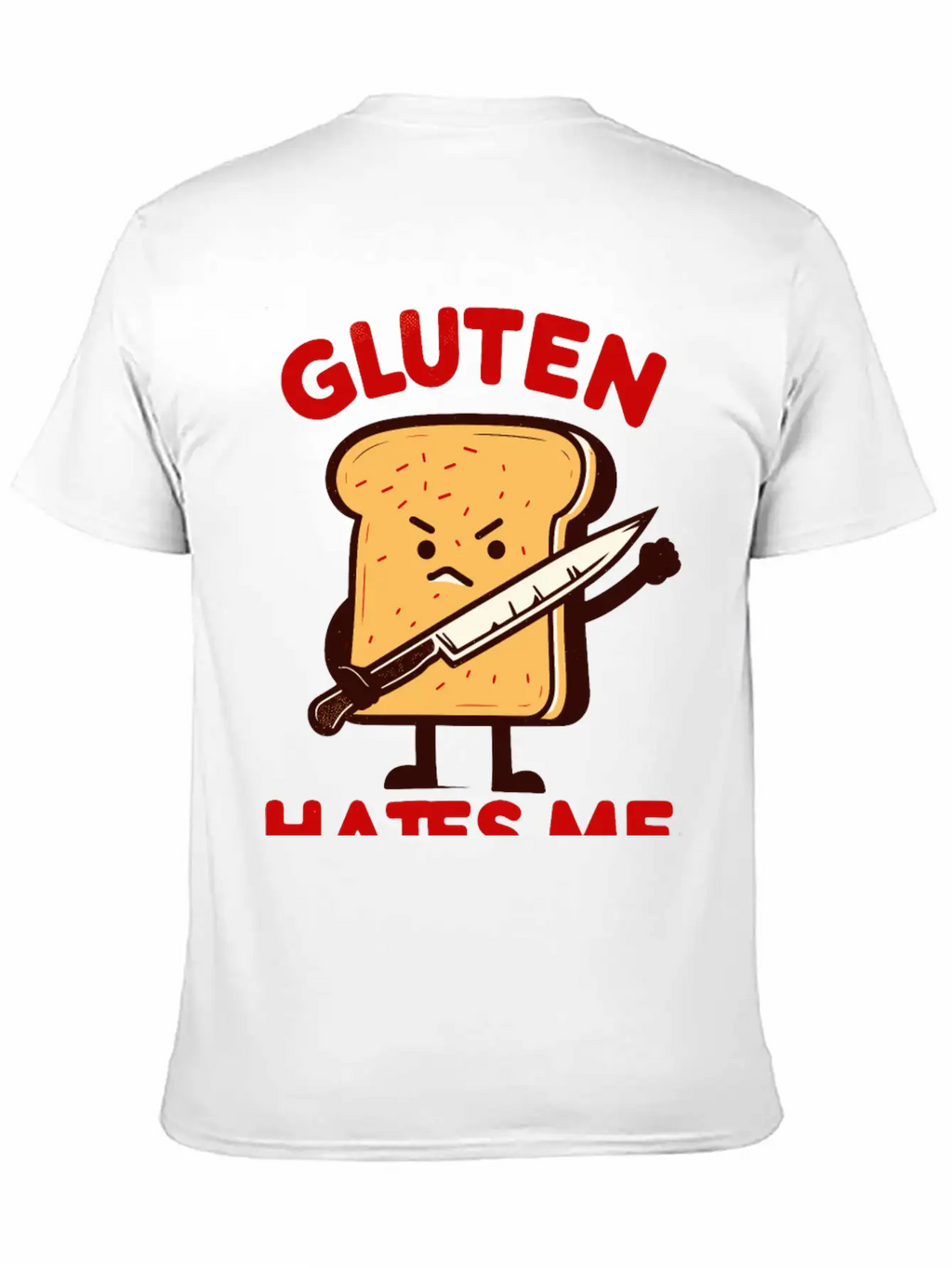 Kawaii Gluten Hates Me Unisex Short Sleeve Soft Cotton T-Shirt – Casual Everyday Wear