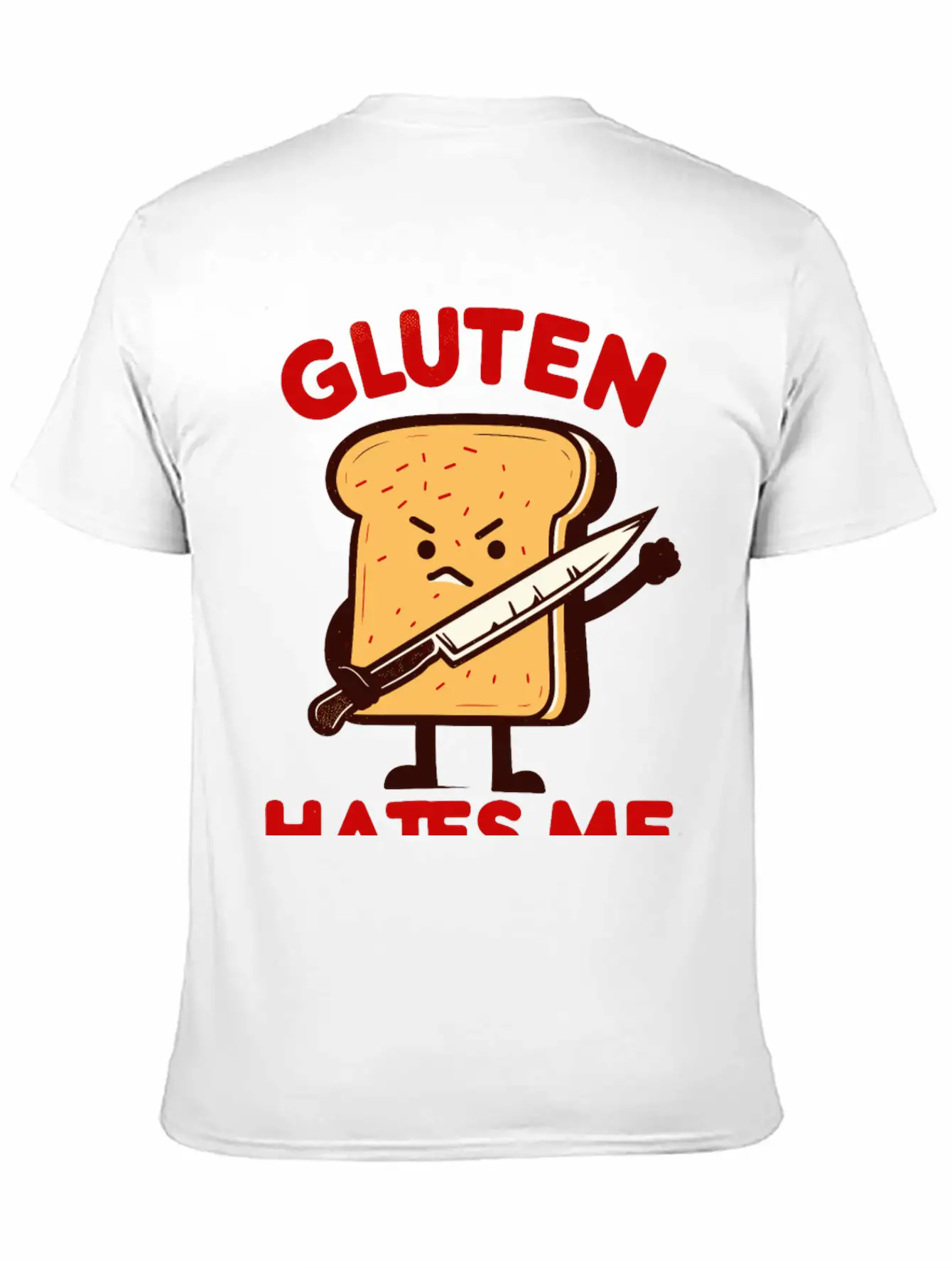 Kawaii Gluten Hates Me Unisex Short Sleeve Soft Cotton T-Shirt – Casual Everyday Wear