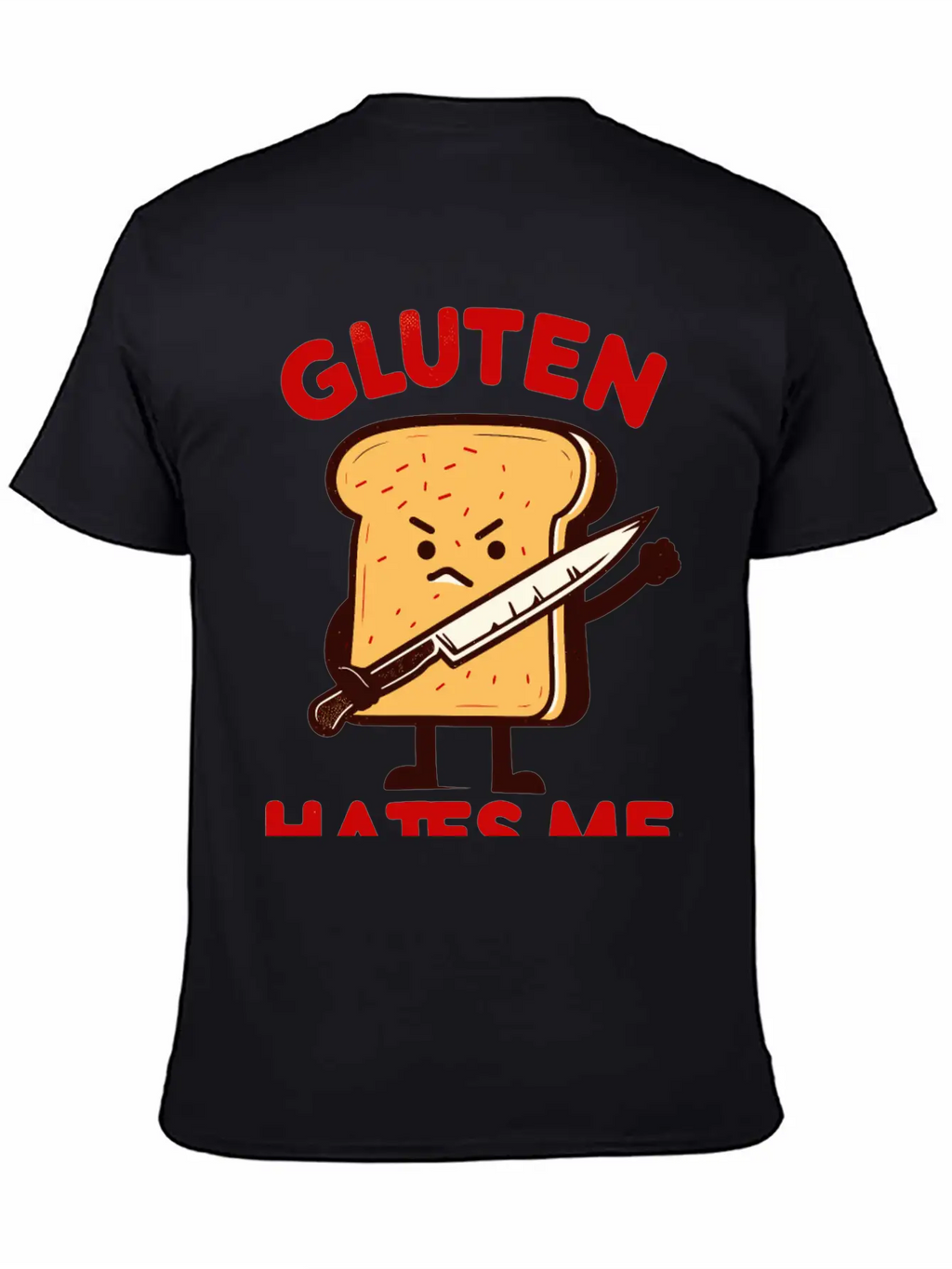 Kawaii Gluten Hates Me Unisex Short Sleeve Soft Cotton T-Shirt – Casual Everyday Wear