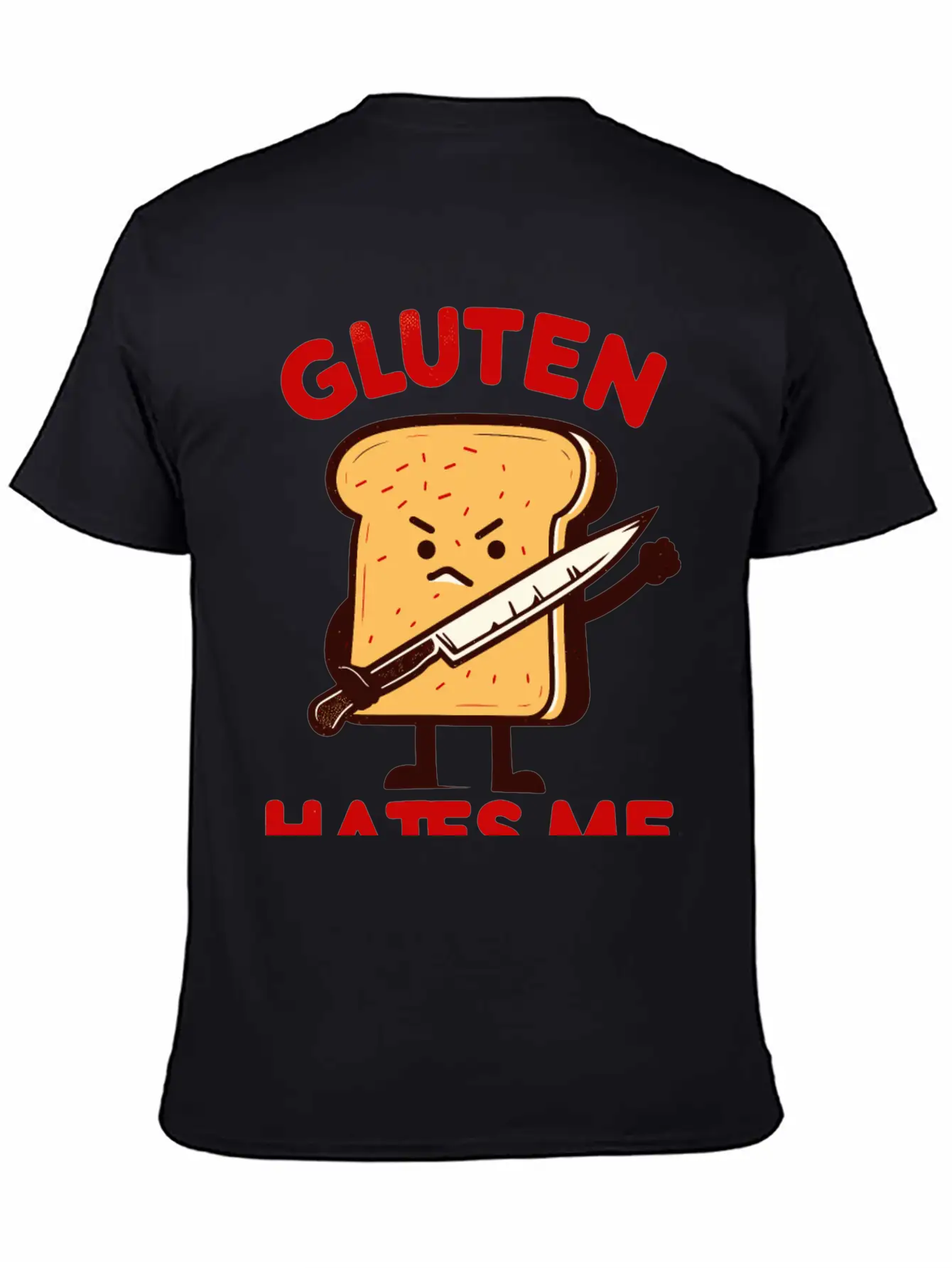 Kawaii Gluten Hates Me Unisex Short Sleeve Soft Cotton T-Shirt – Casual Everyday Wear