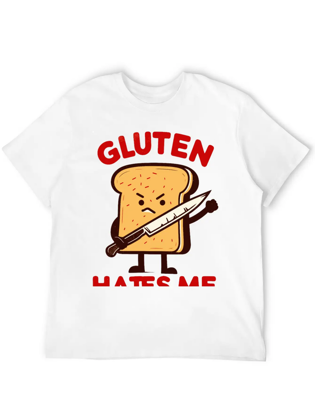 Kawaii Gluten Hates Me Unisex Short Sleeve Soft Cotton T-Shirt – Casual Everyday Wear