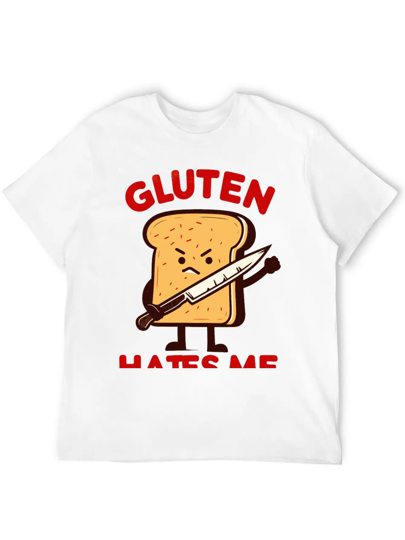 Kawaii Gluten Hates Me Unisex Short Sleeve Soft Cotton T-Shirt – Casual Everyday Wear